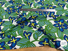 VOILE DE COTON NINFEA BOSQUET IMPRIMÉ FLORAL VERT/BLEU - My Little Coupon