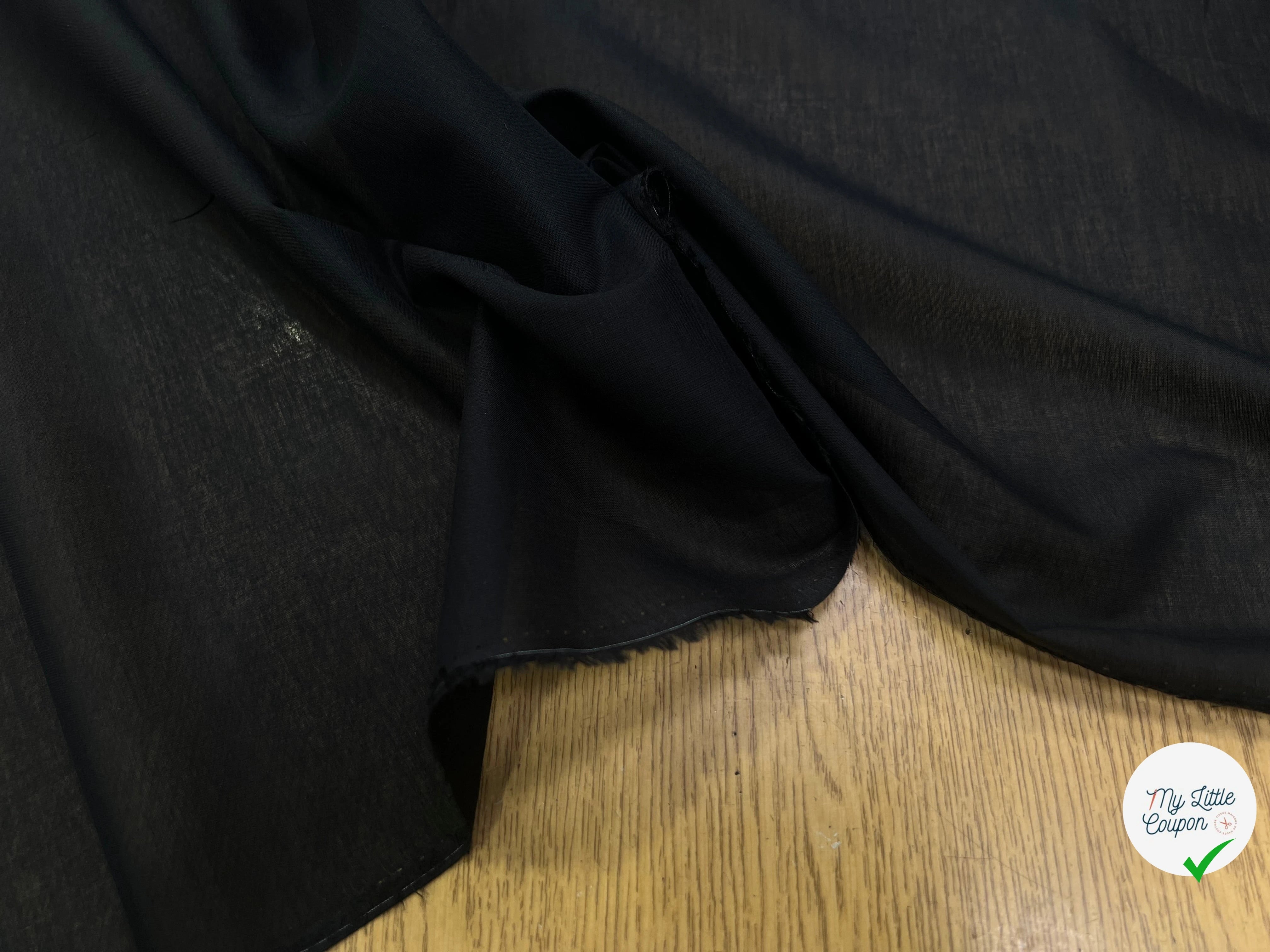 VOILE DE COTON NOIR FOND DE POCHE - My Little Coupon