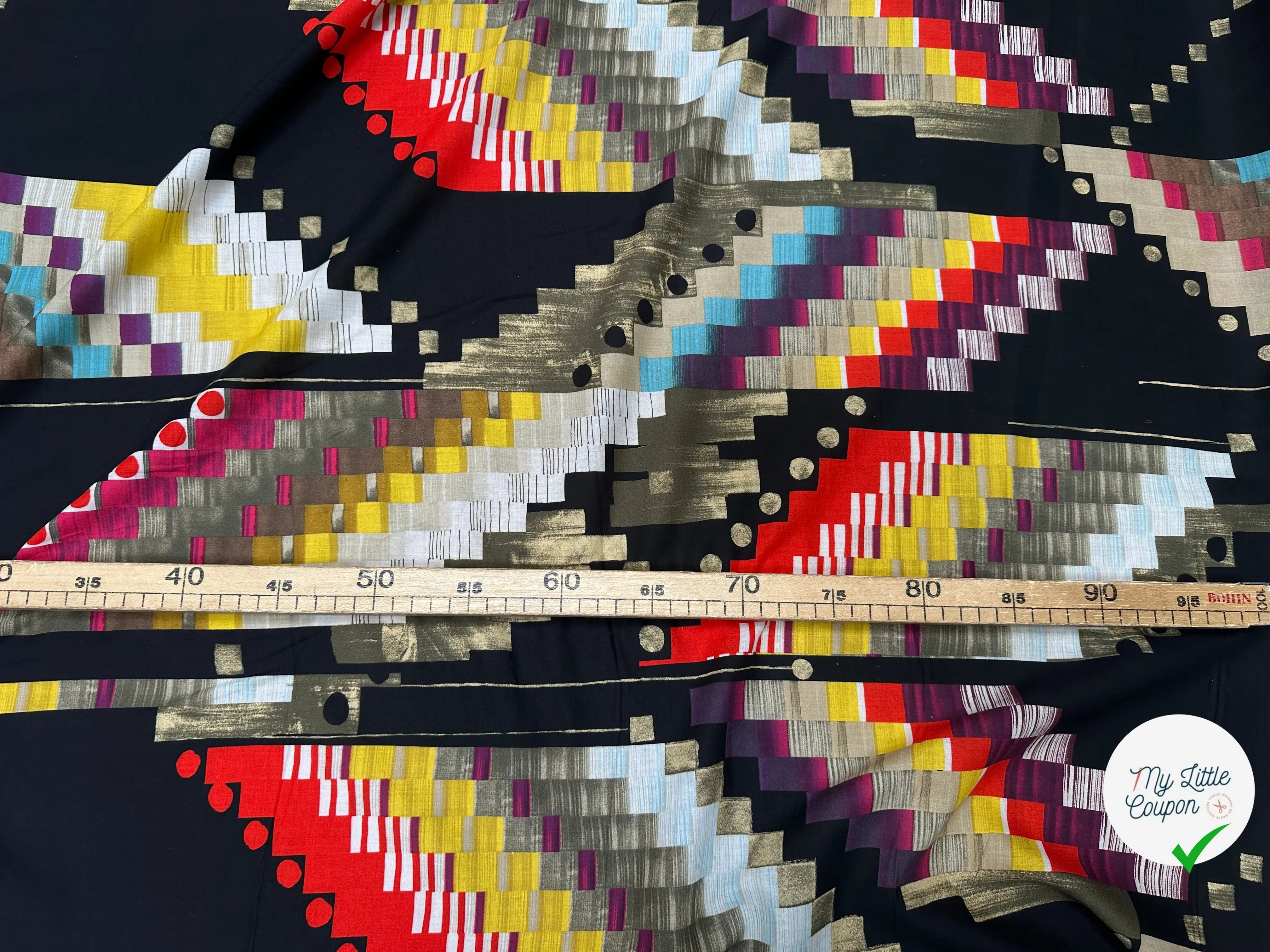 VOILE DE COTON ORIGAMI DE COULEUR FOND NOIR - My Little Coupon