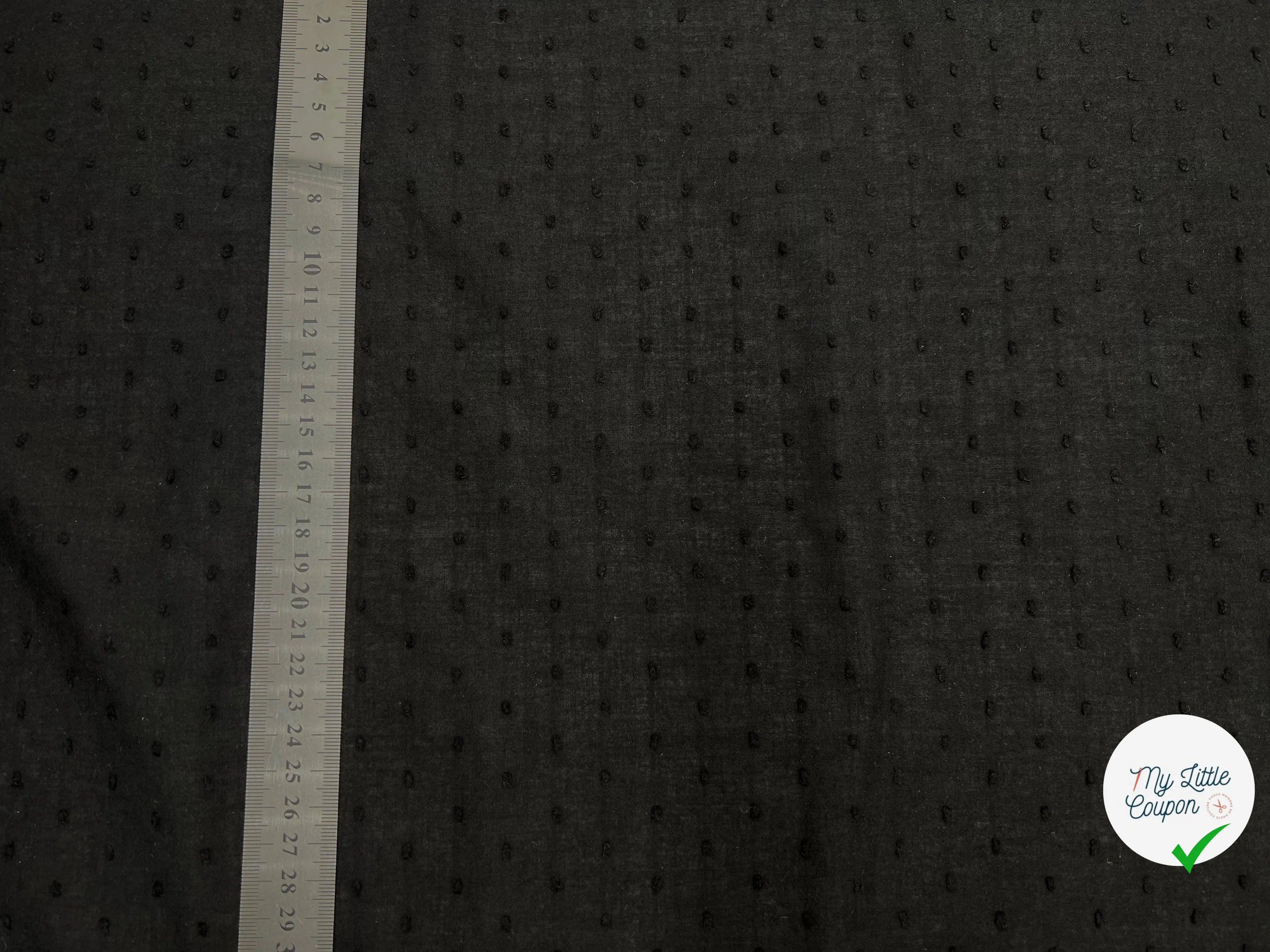 VOILE DE COTON PLUMETIS NOIR - My Little Coupon - tissu - coudre