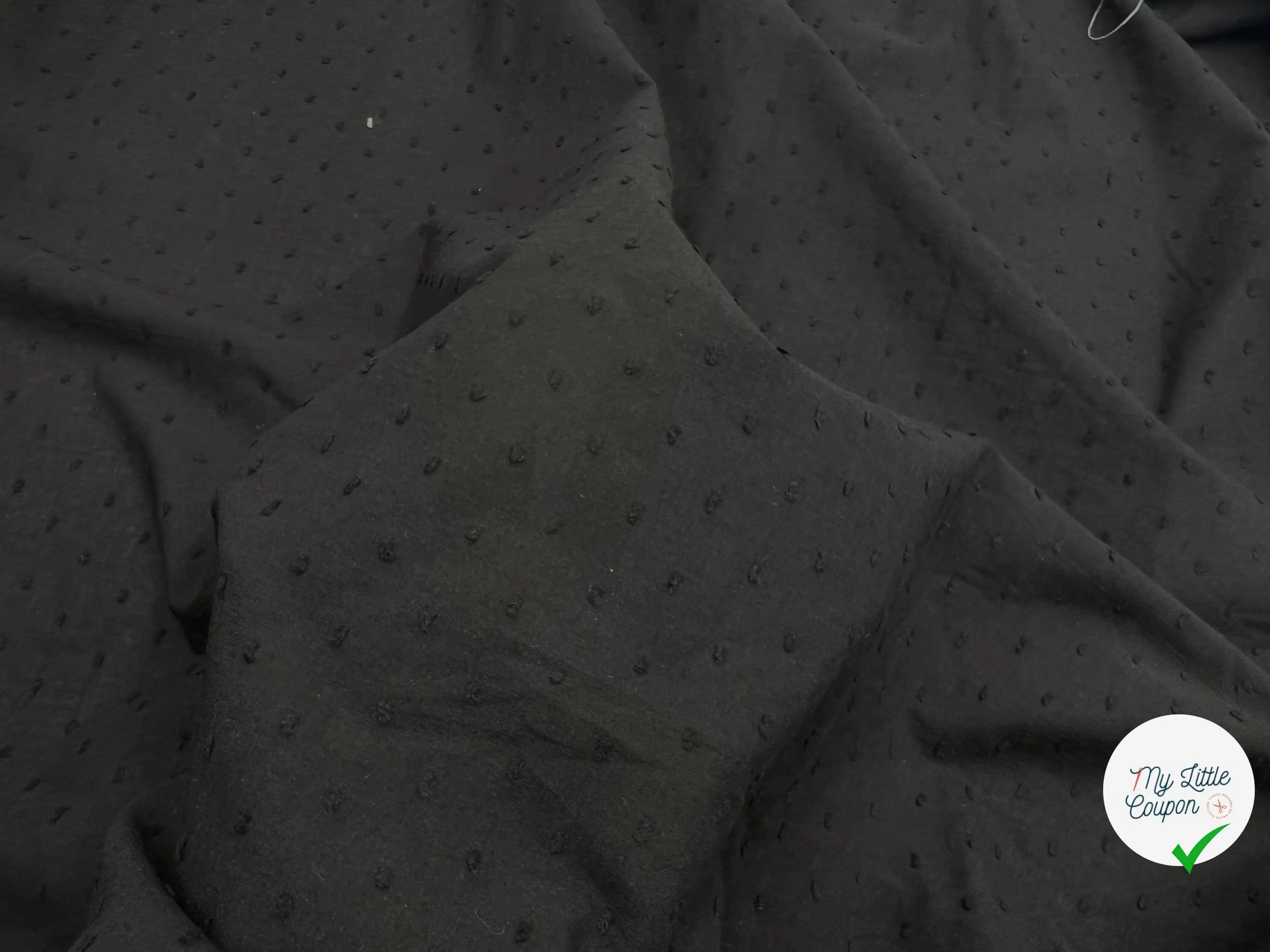 VOILE DE COTON PLUMETIS NOIR - My Little Coupon - tissu - coudre