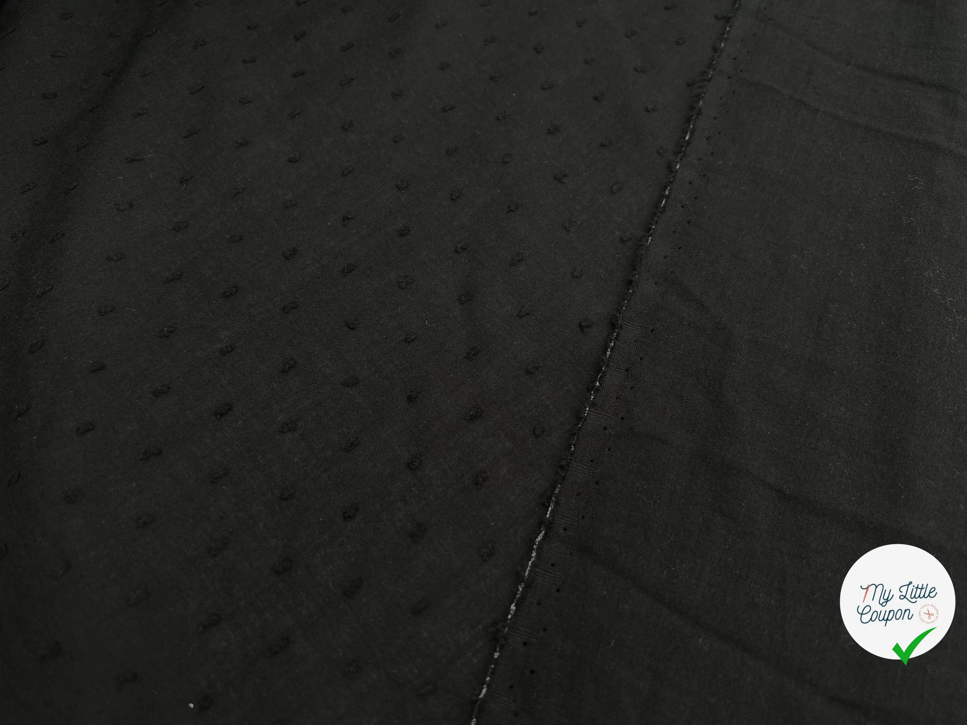 VOILE DE COTON PLUMETIS NOIR - My Little Coupon - tissu - coudre