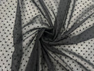 VOILE DE COTON QUADRILLÉ PLUMETIS NOIR FLOCHÉ MSO