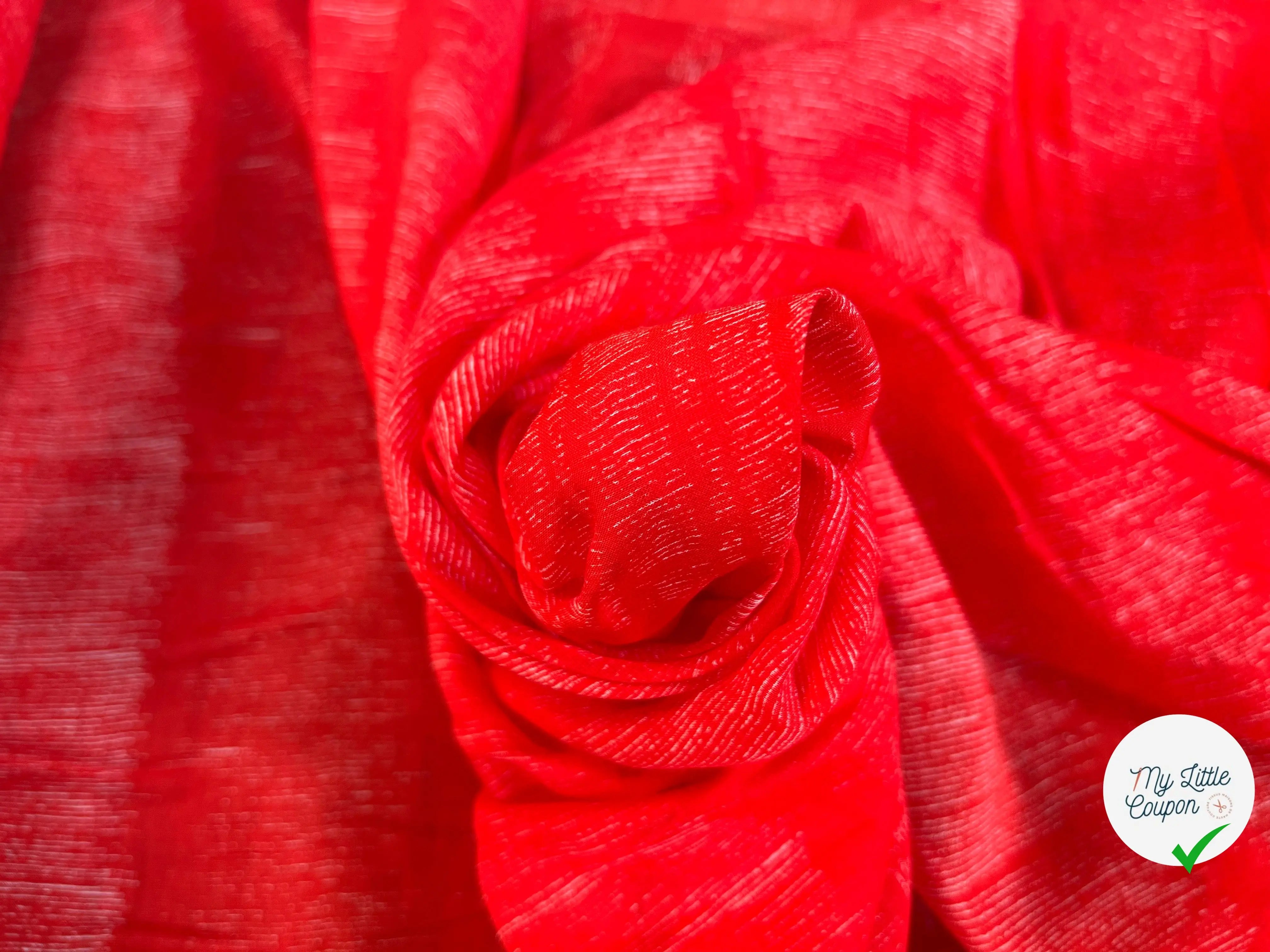 VOILE DE COTON ROUGE BLANC - My Little Coupon