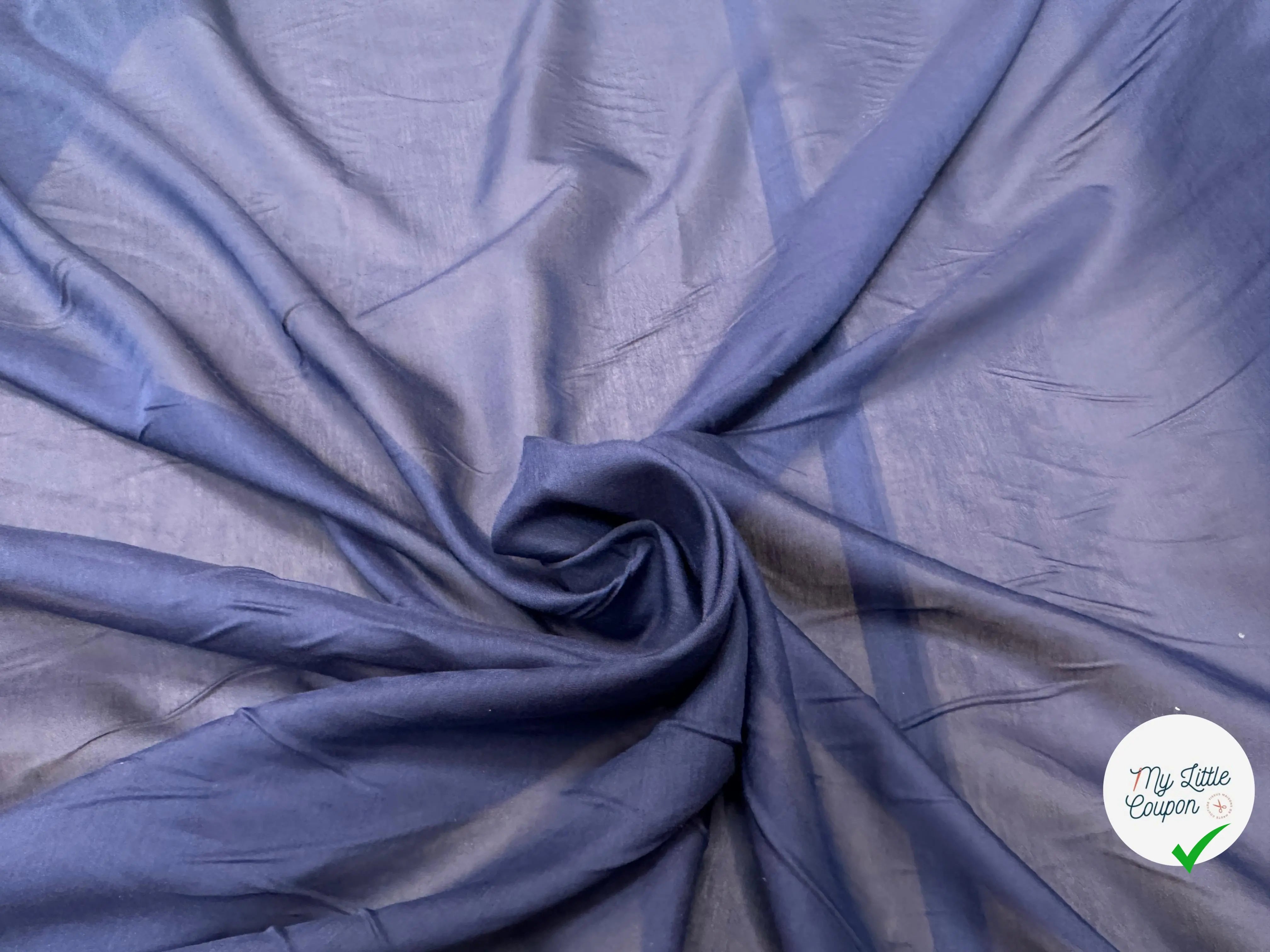 VOILE DE COTON SOIE BLEU MARINE ULTRA DOUX - My Little Coupon