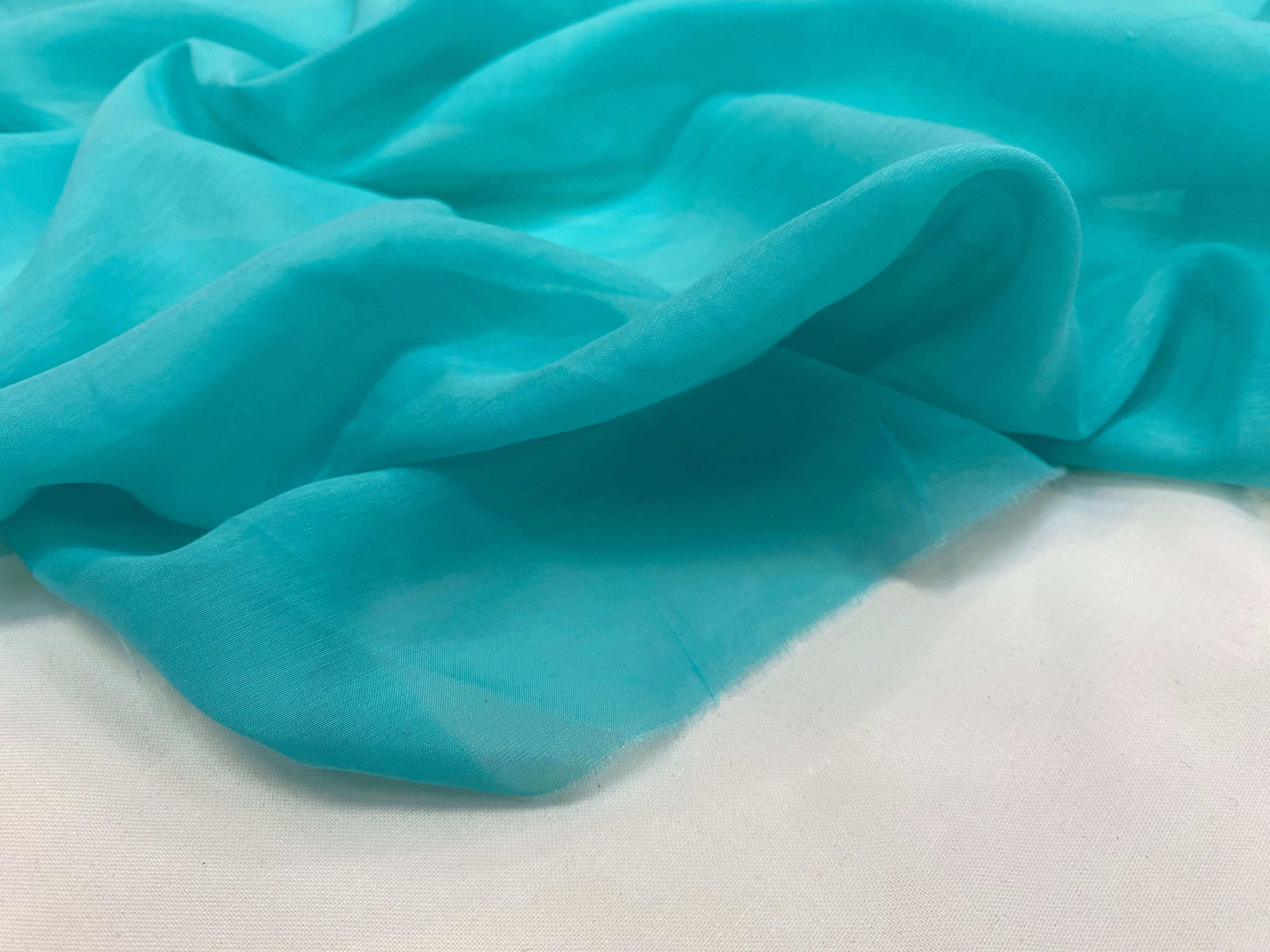 VOILE DE COTON SOIE BLEU PISCINE ULTRA DOUX - My Little Coupon