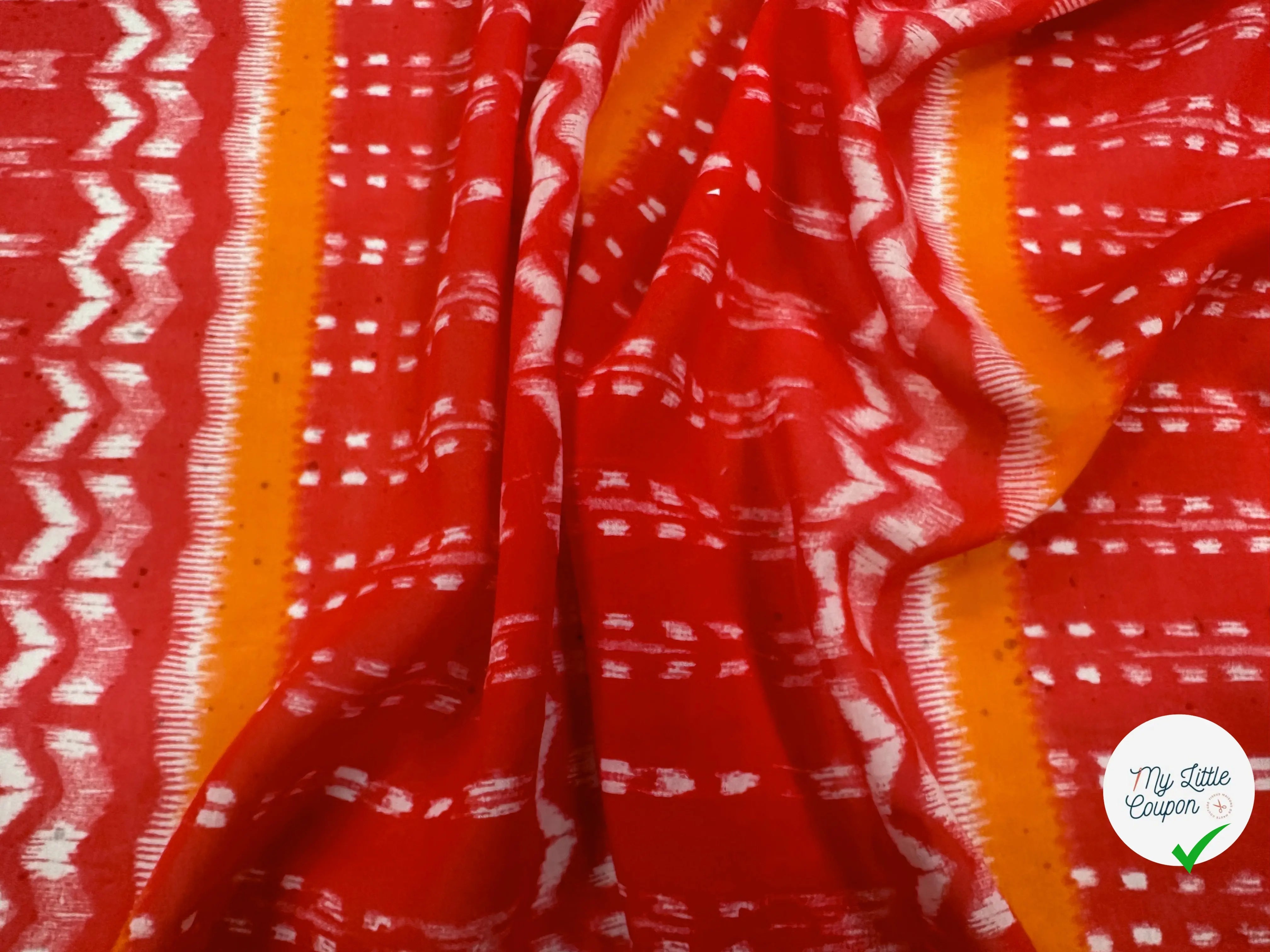VOILE DE COTON SOIE ORANGE RED TRIBAL MLC INTERN