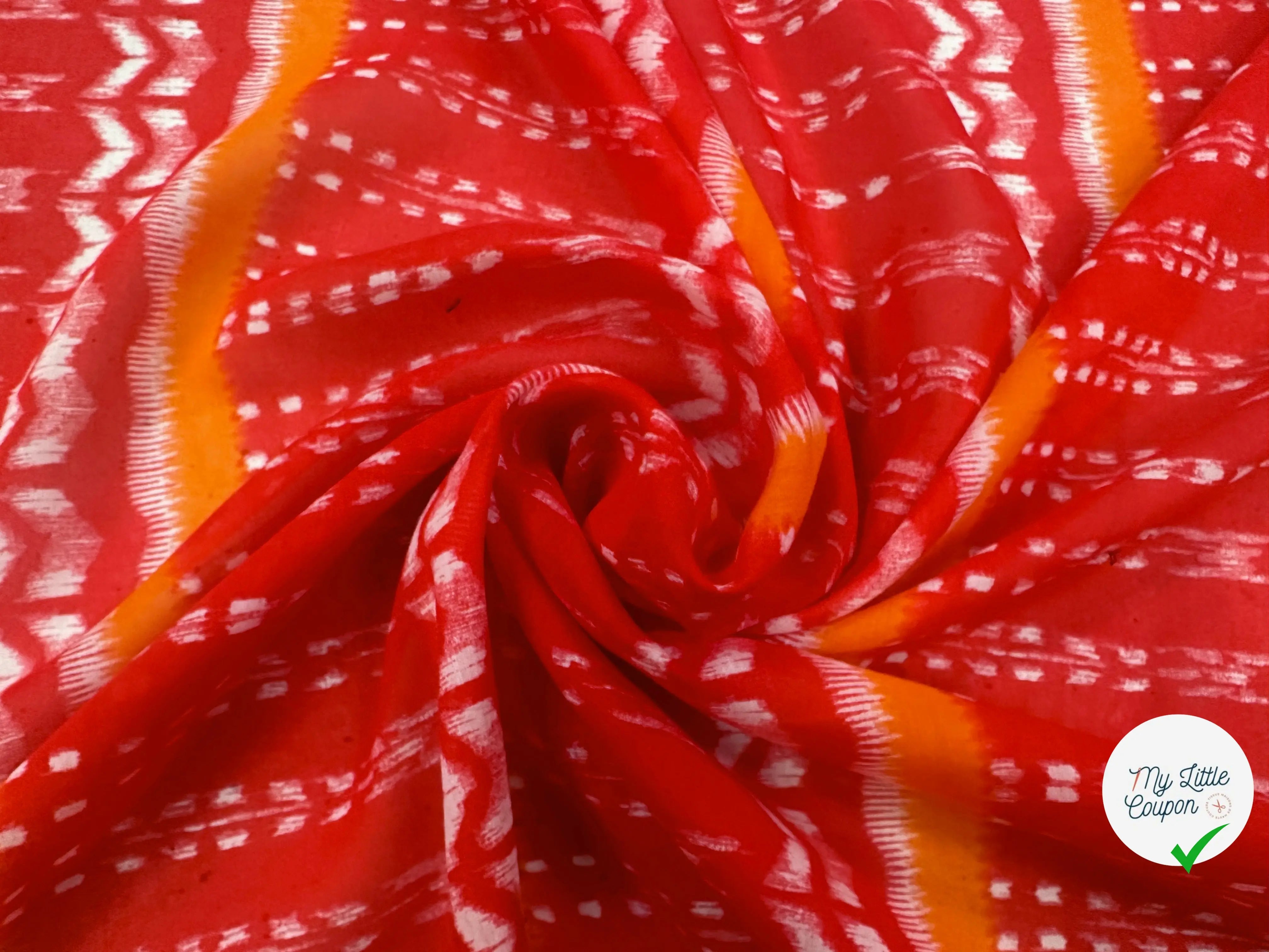 VOILE DE COTON SOIE ORANGE RED TRIBAL MLC INTERN