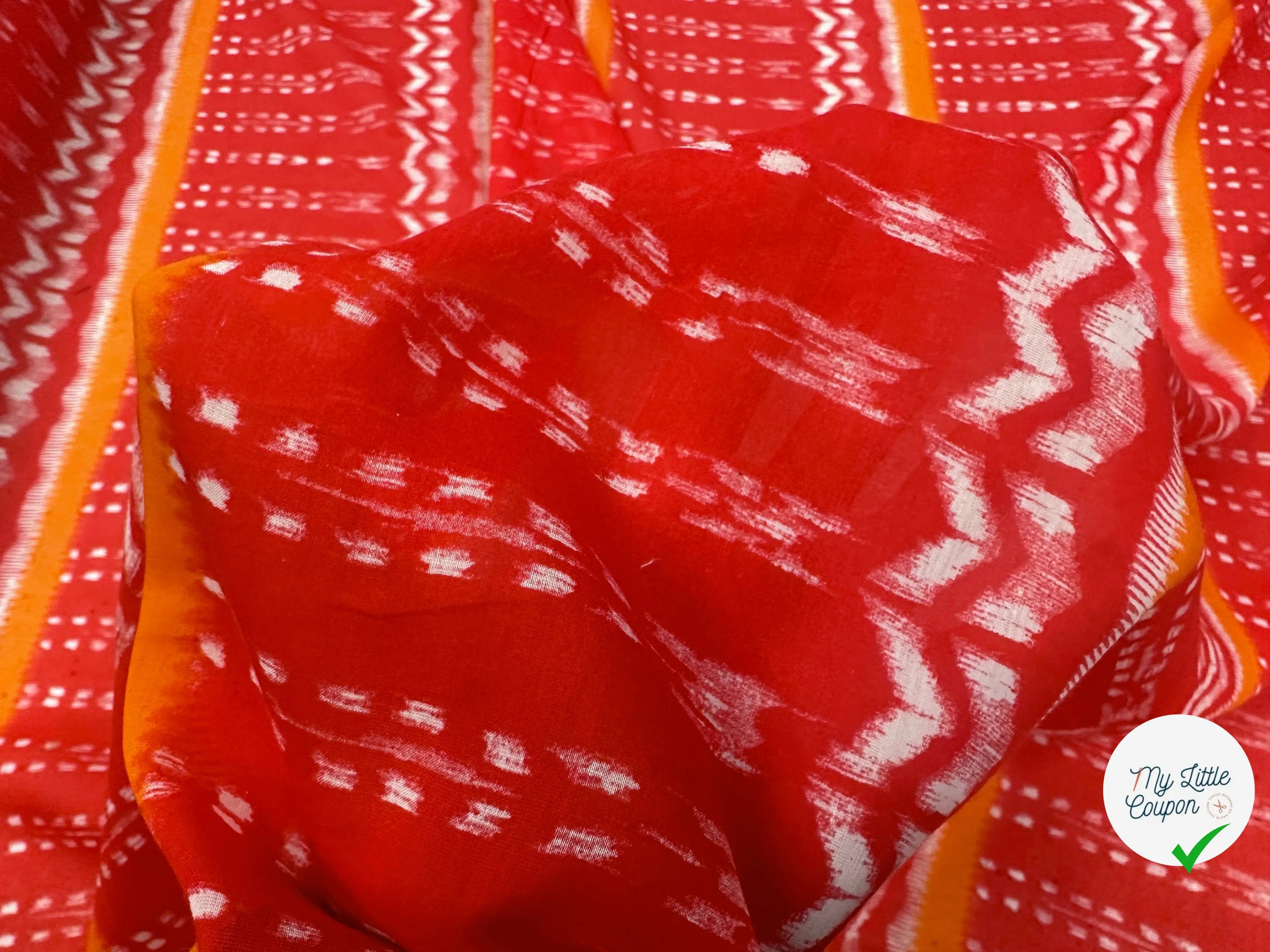 VOILE DE COTON SOIE ORANGE RED TRIBAL MLC INTERN