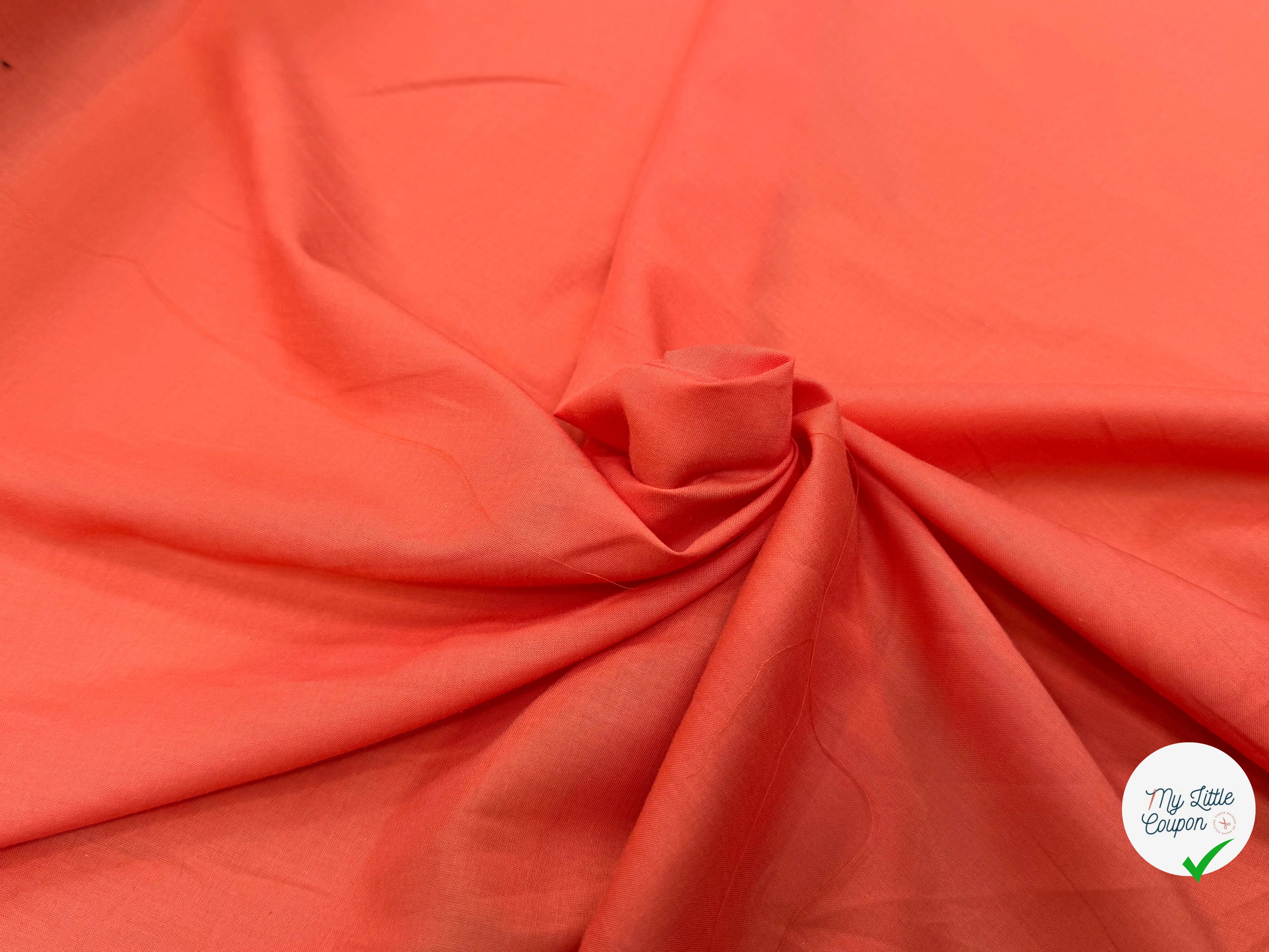 VOILE DE COTON TRÈS BELLE DENSITÉ ORANGE PAMPLEMOUSSE - My Little Coupon