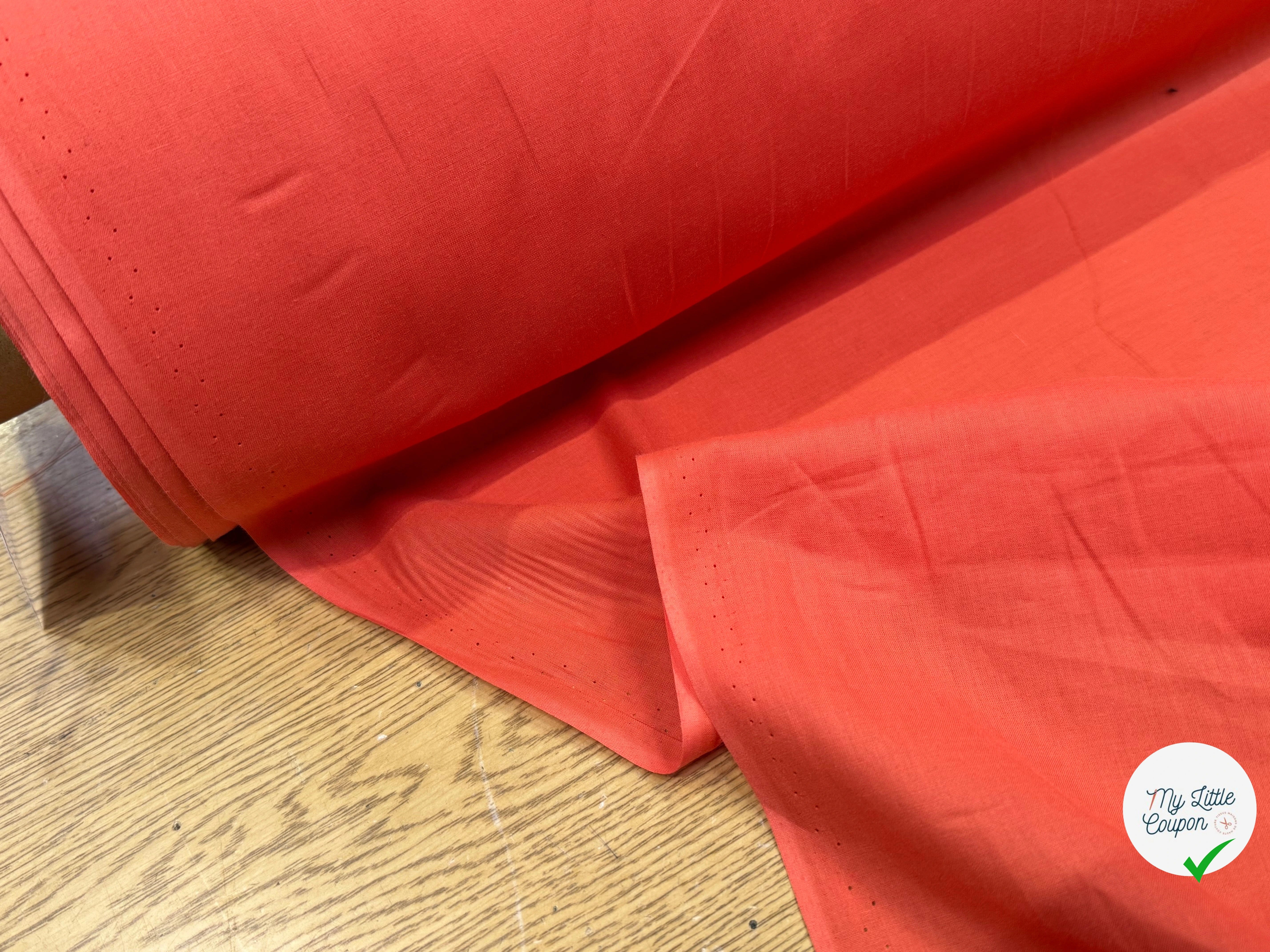 VOILE DE COTON TRÈS BELLE DENSITÉ ORANGE PAMPLEMOUSSE - My Little Coupon