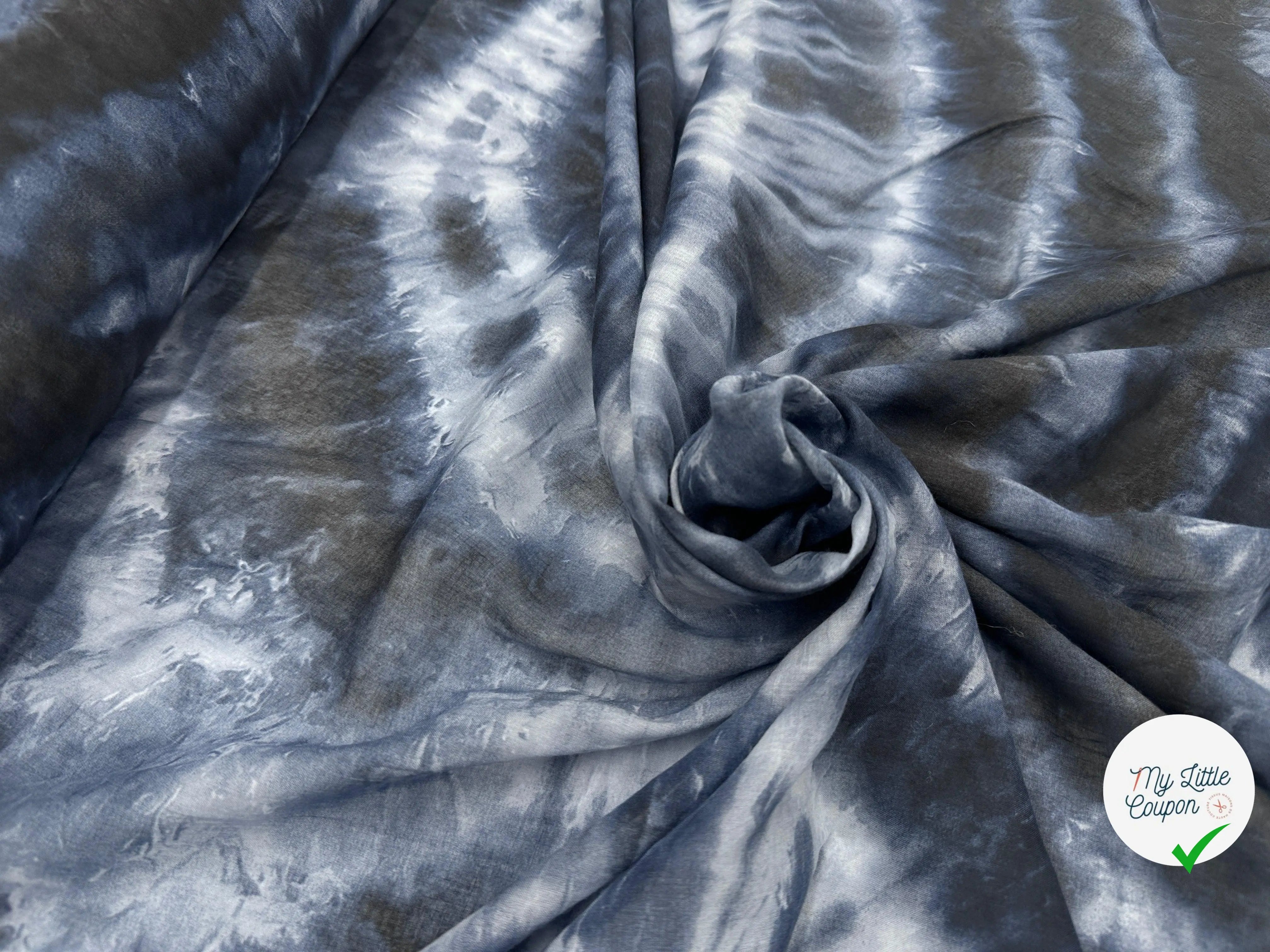 VOILE DE COTON TYE AND DYE INDIGO - My Little Coupon - tissu - coudre