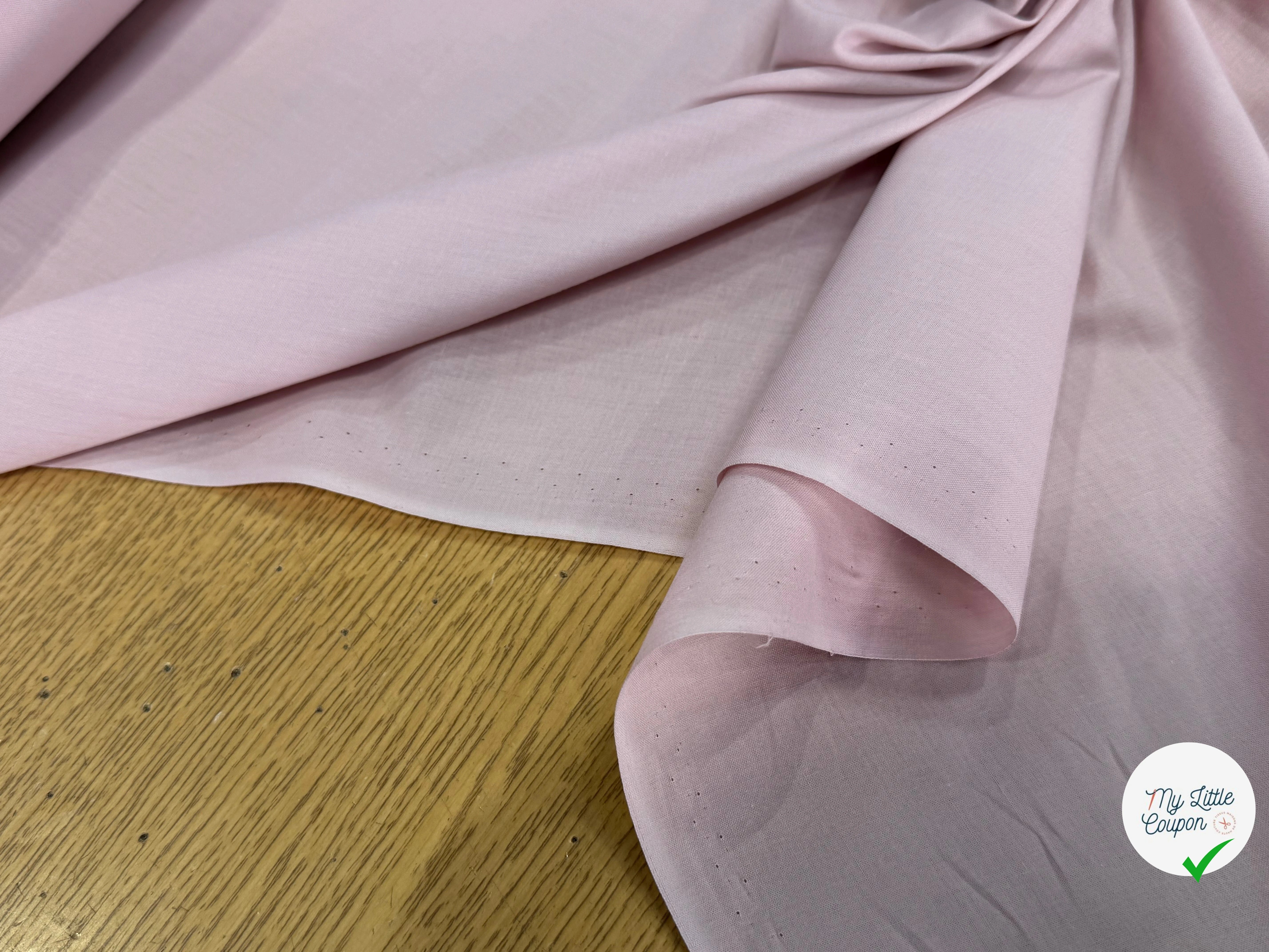VOILE DE COTON ULTRA BEAU ROSE PALE - My Little Coupon