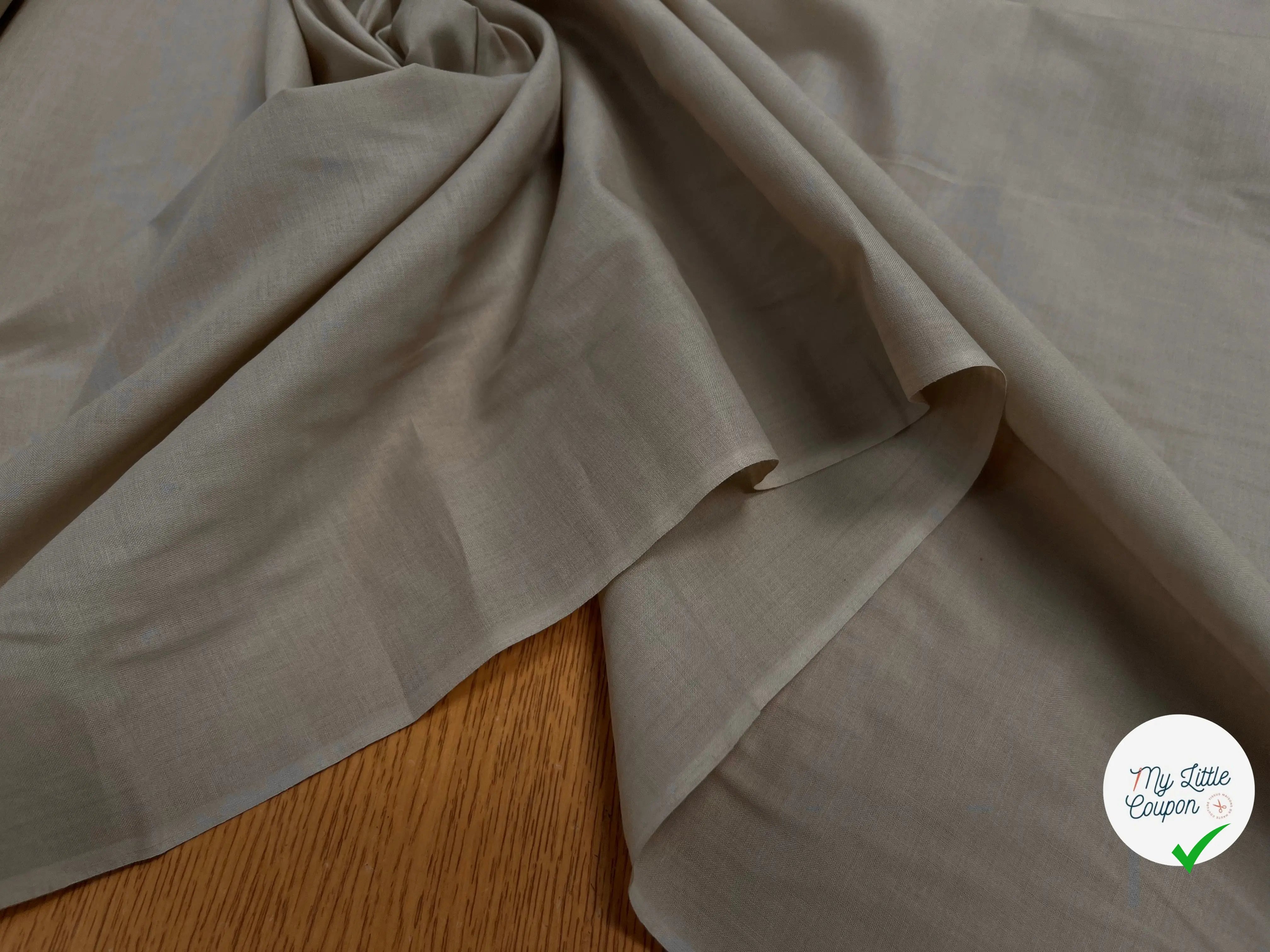 VOILE DE COTON UNI BEIGE - My Little Coupon
