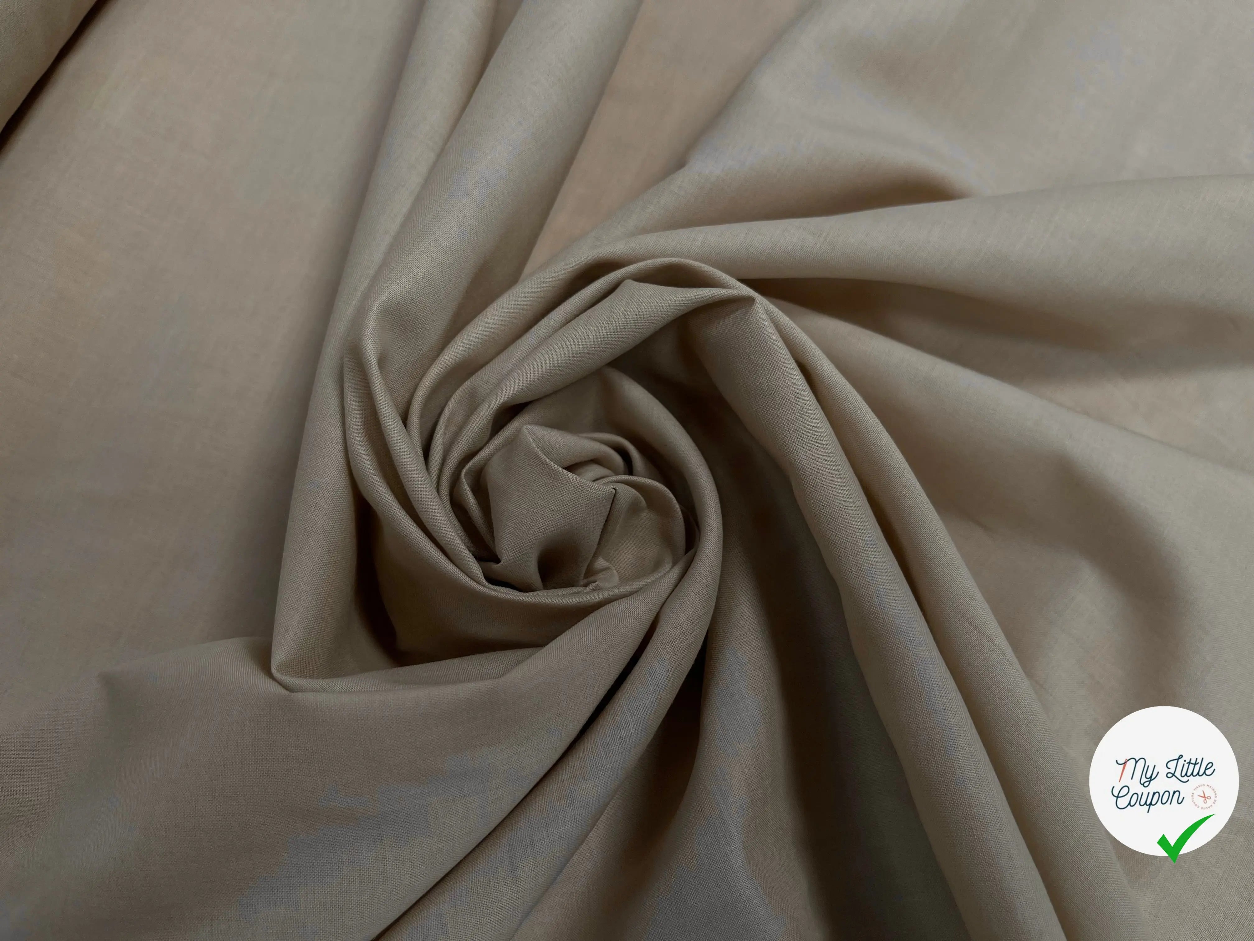 VOILE DE COTON UNI BEIGE - My Little Coupon