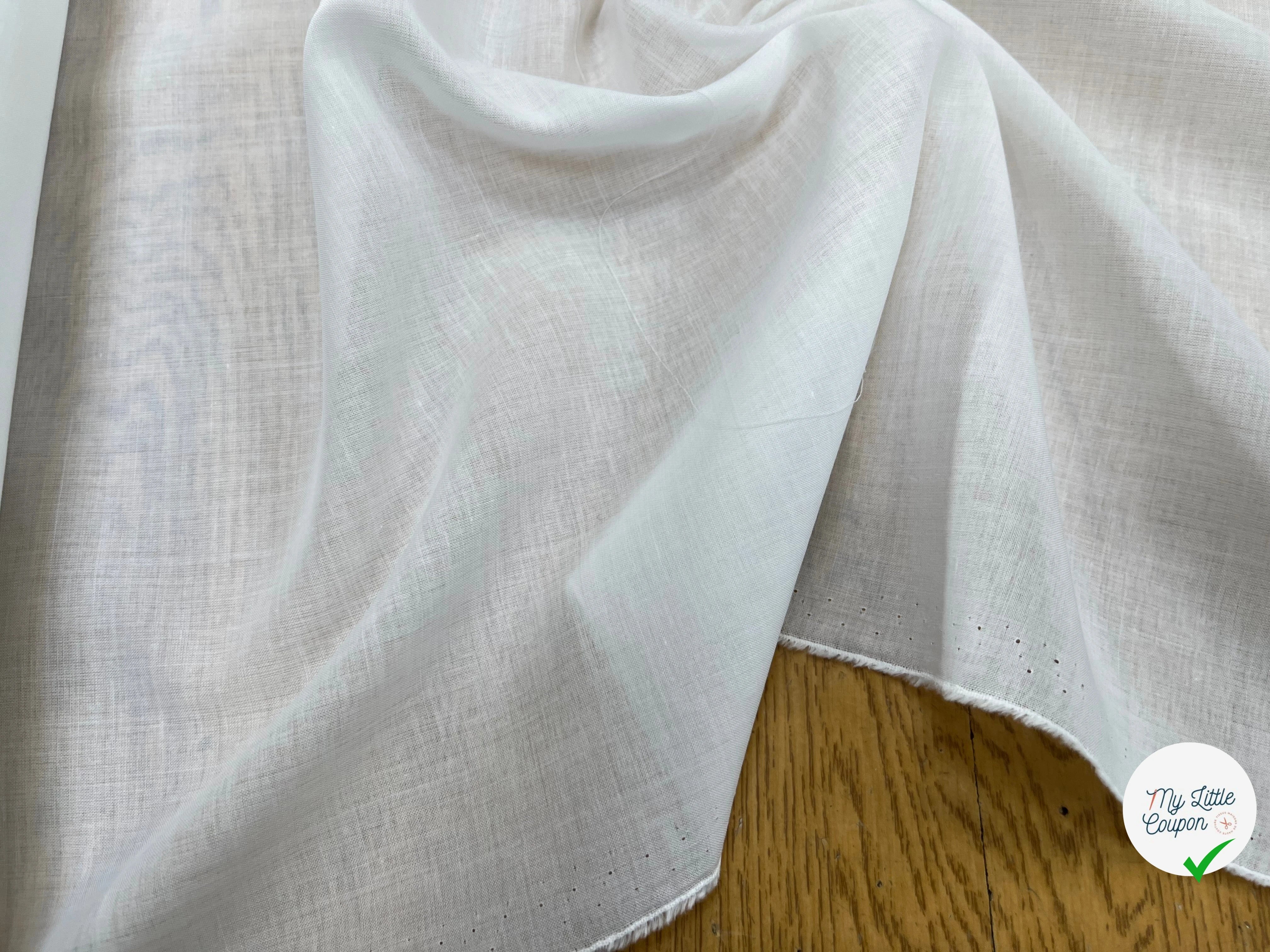 VOILE DE COTON UNI BLANC FLUIDE 148CM - My Little Coupon