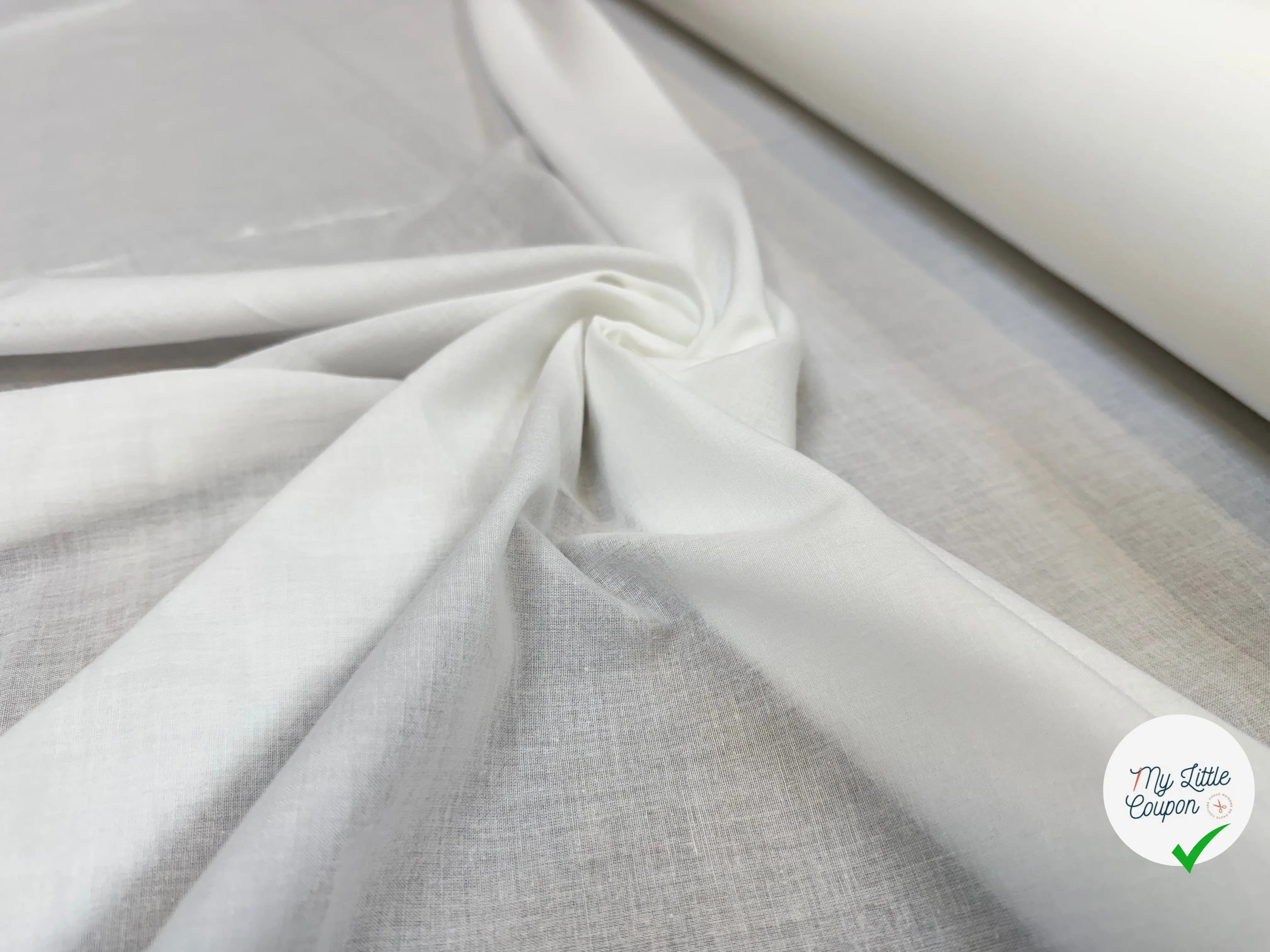 VOILE DE COTON UNI BLANC - My Little Coupon