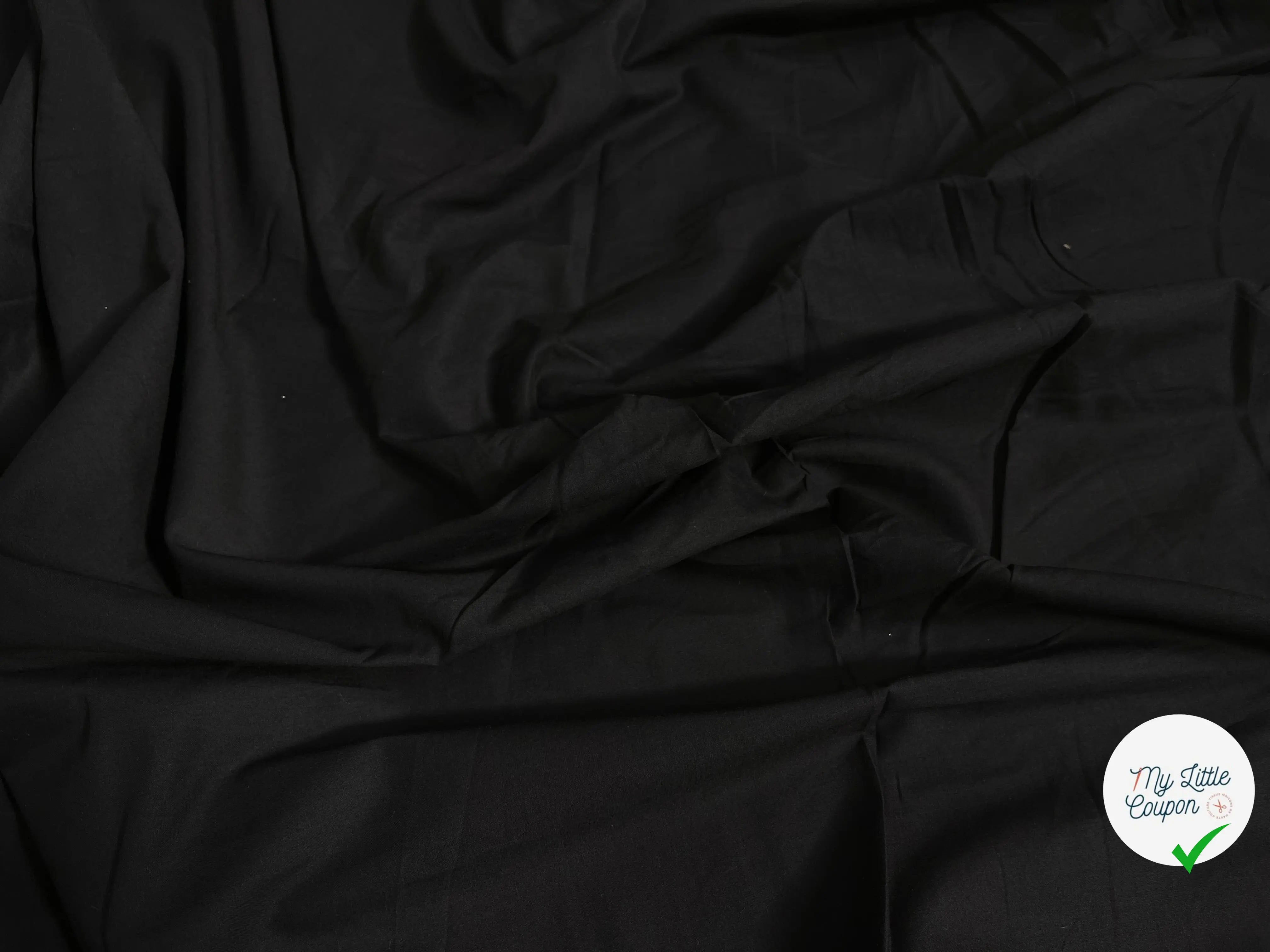 VOILE DE COTON UNI NOIR - My Little Coupon
