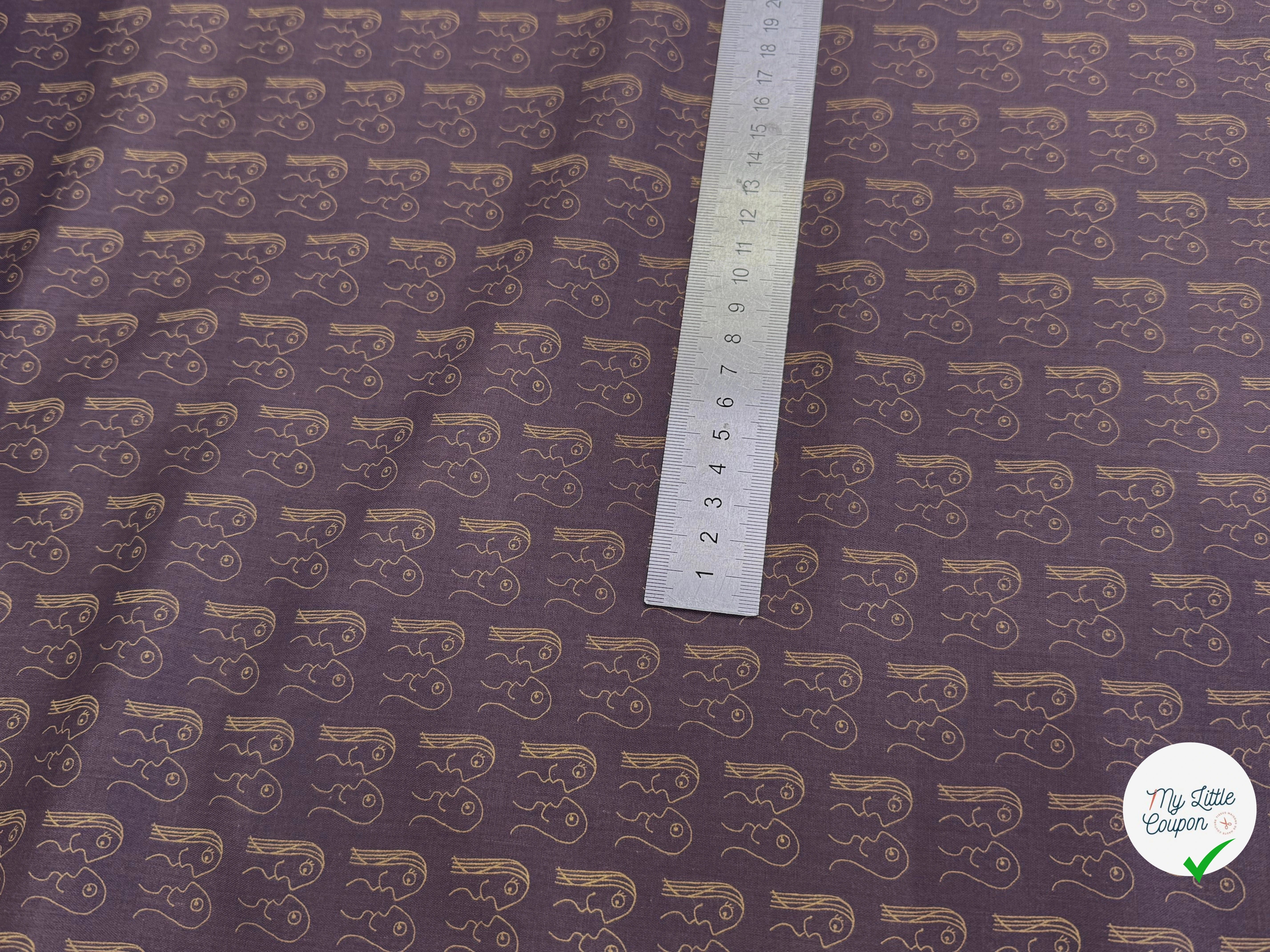 VOILE DE COTON VIOLET IMPRIMÉ EYE CONTACT - My Little Coupon