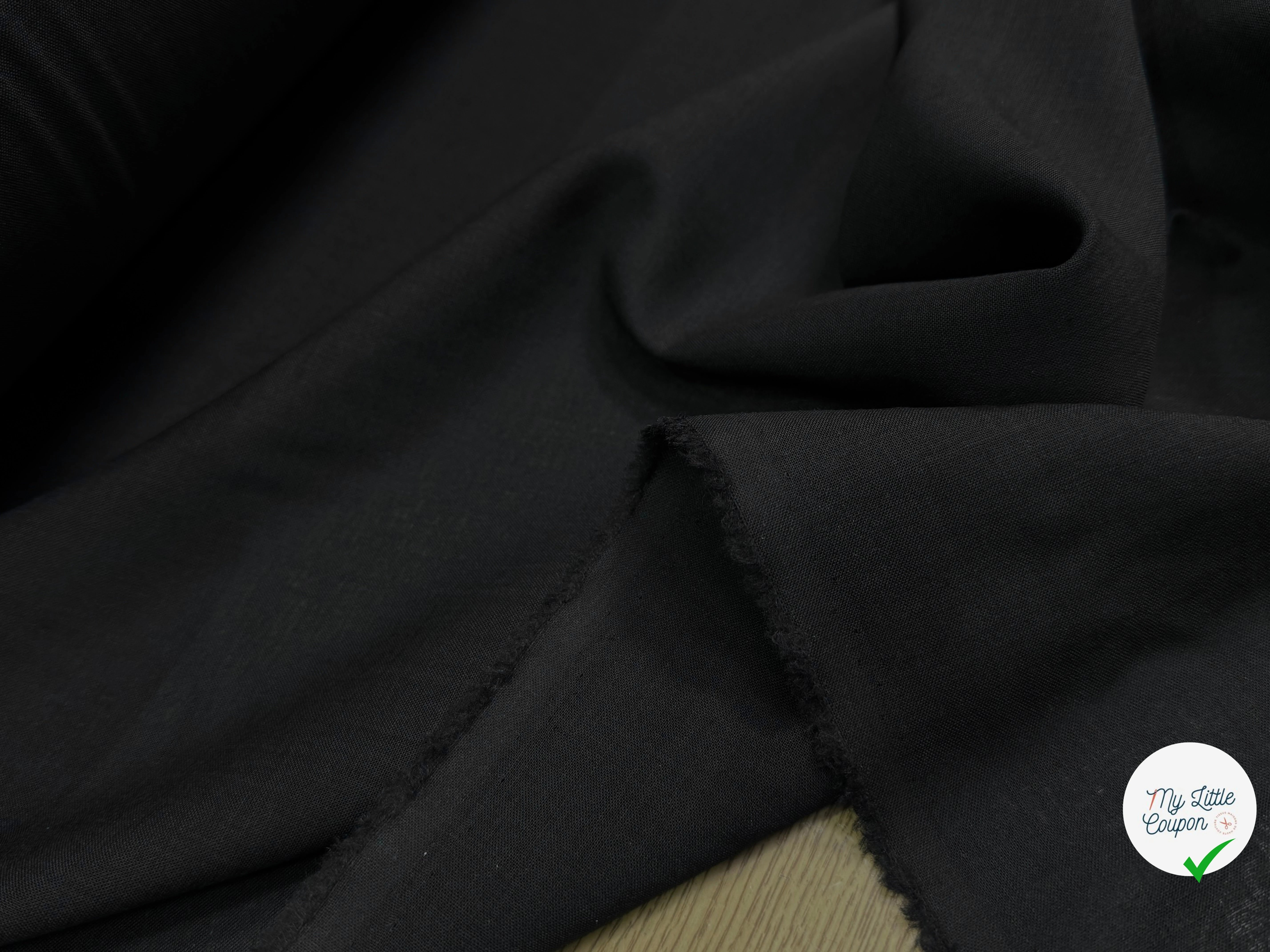 VOILE DE LAINE BELLE DENSITÉ NOIR 86% LAINE VIERGE - My Little Coupon