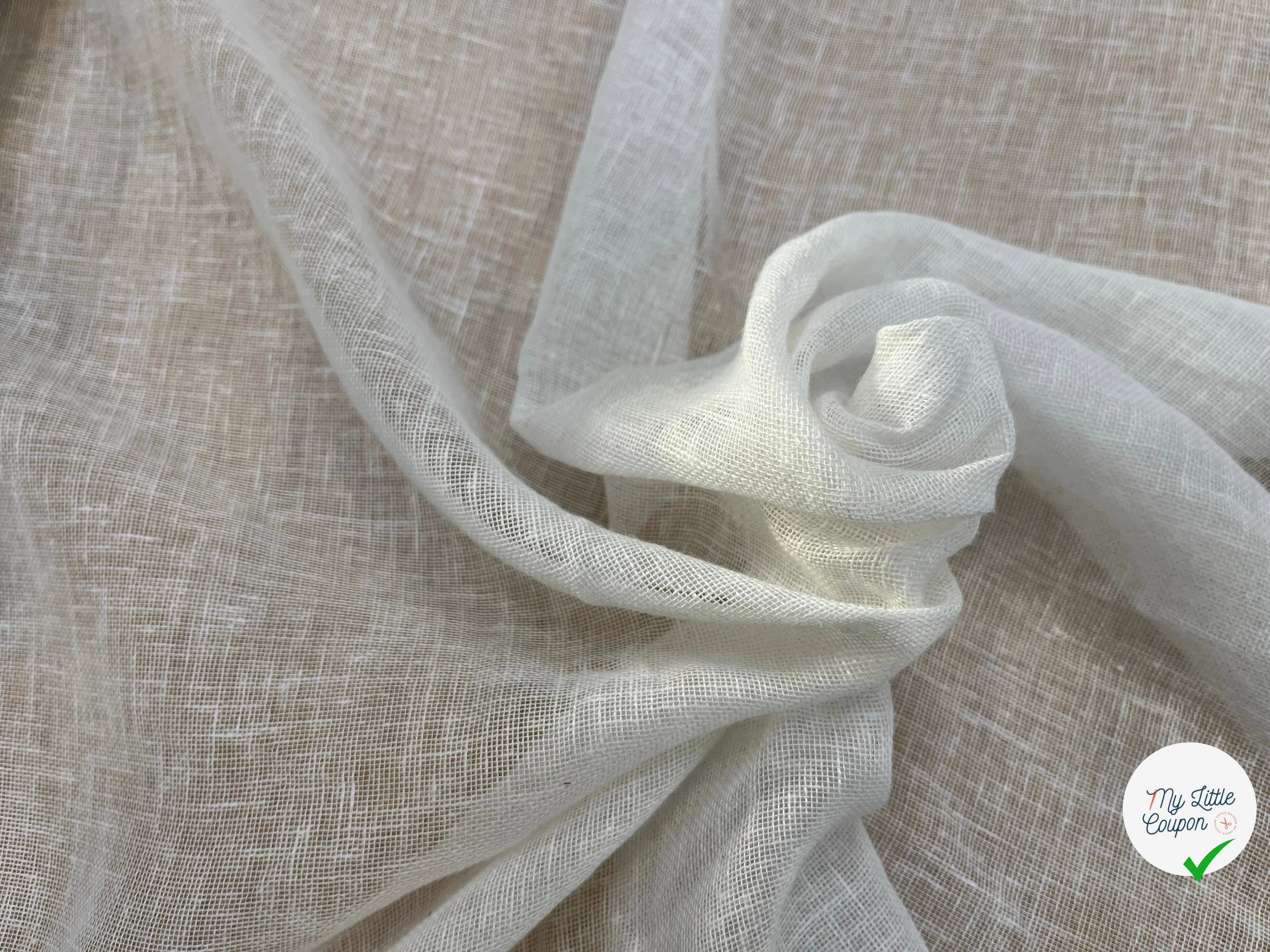 VOILE DE LIN POLYESTER ÉCRU - My Little Coupon