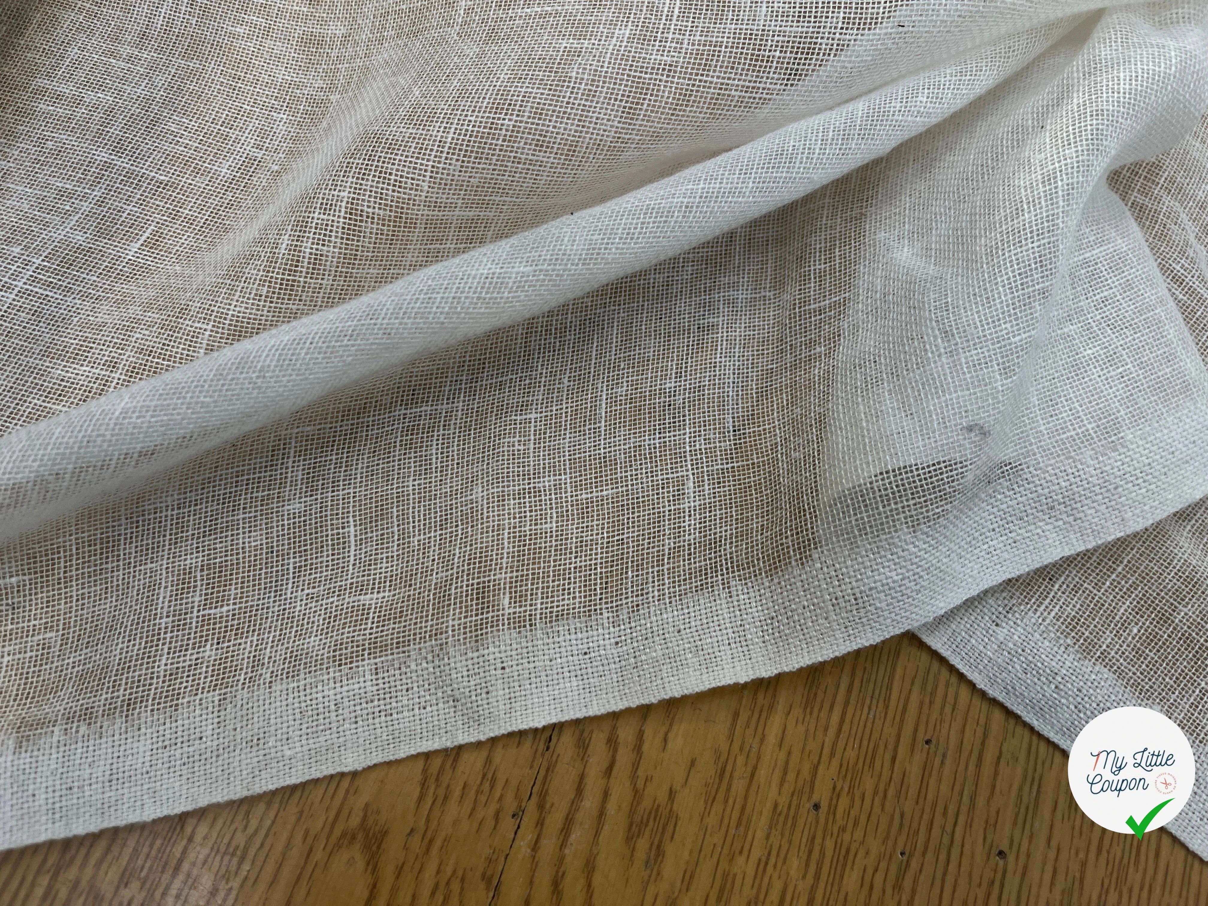 VOILE DE LIN POLYESTER ÉCRU - My Little Coupon