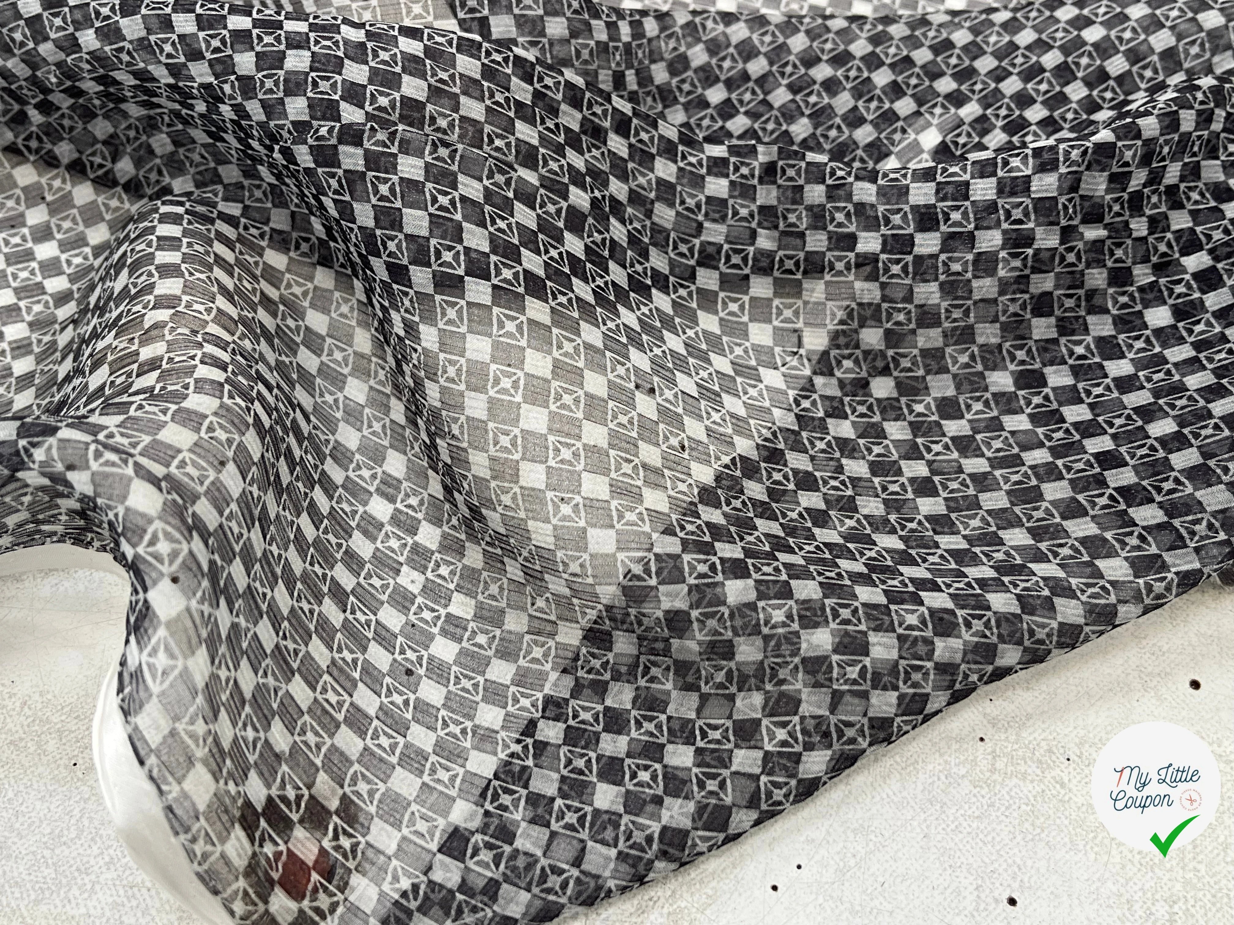 VOILE DE SOIE CARREAUX GÉOMETRIE - My Little Coupon