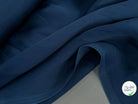 VOILE DE SOIE LISSE LEGEREMENT SATINÉ BLEU NUIT - My Little Coupon