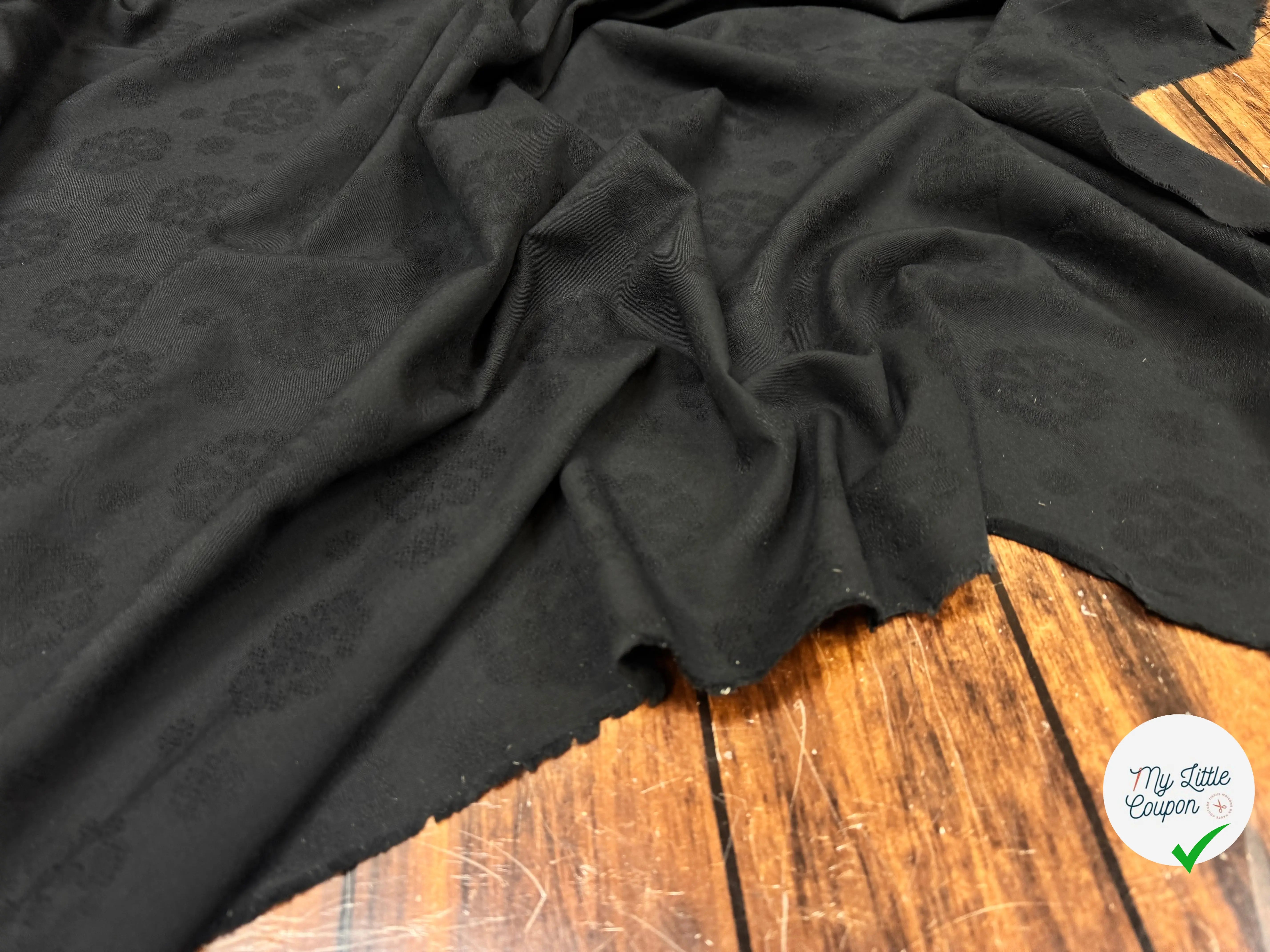 VOILE DÉVORÉ NOIR COTON - My Little Coupon