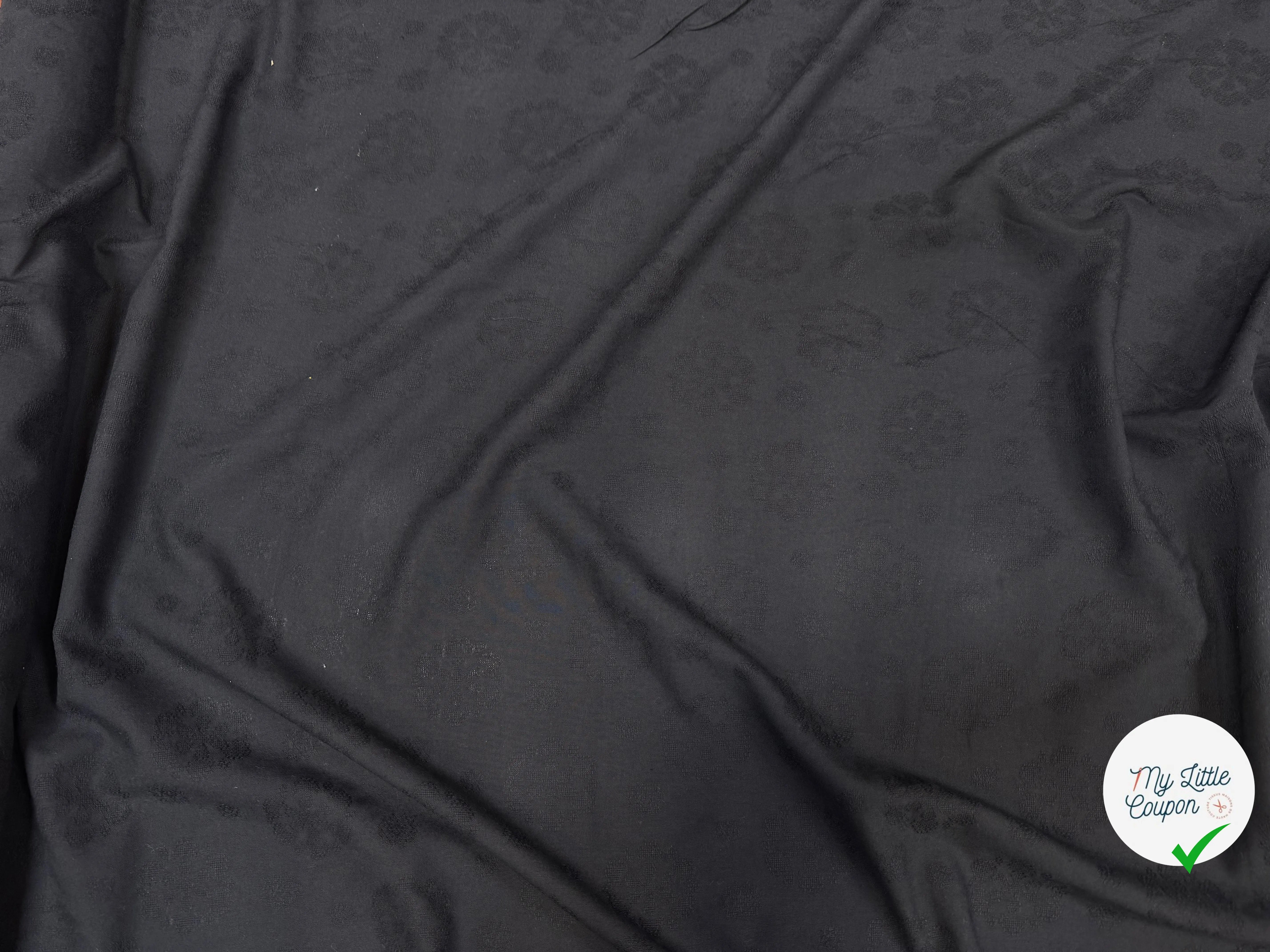 VOILE DÉVORÉ NOIR COTON - My Little Coupon