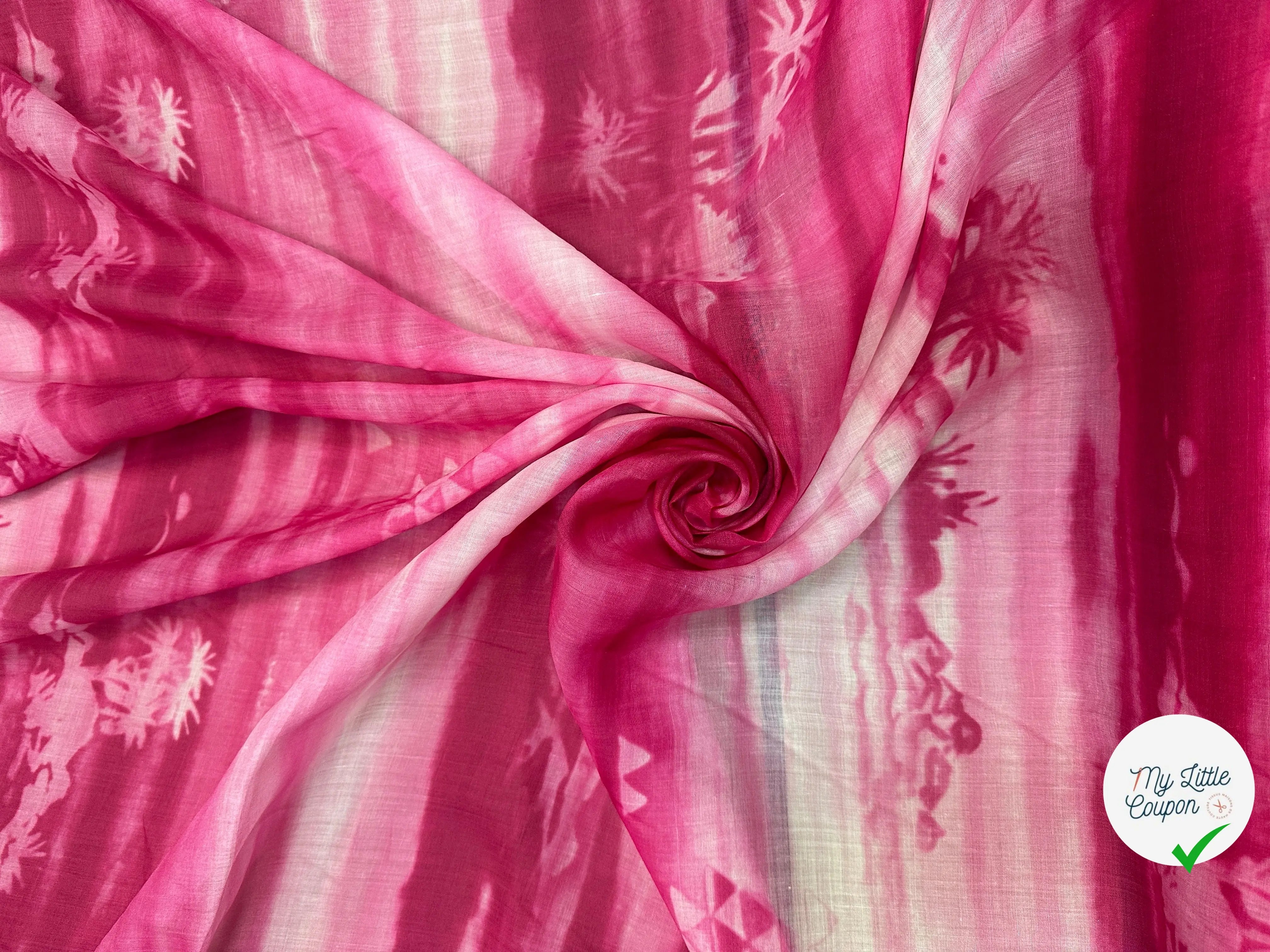 VOILE RAMIE GLIDA PARTY DECLASSÉ PALMIERS ROSÉS - My Little Coupon