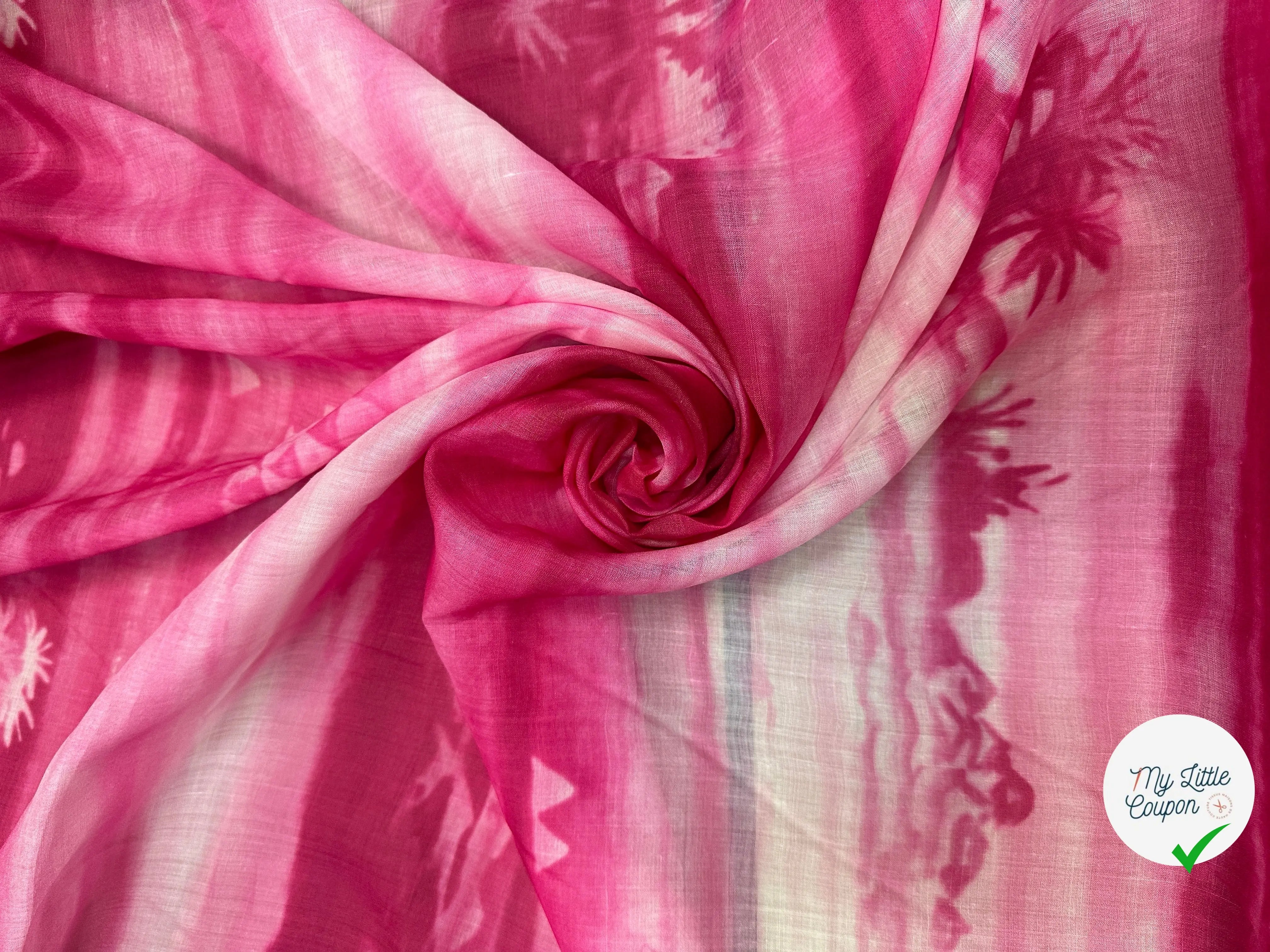 VOILE RAMIE GLIDA PARTY DECLASSÉ PALMIERS ROSÉS - My Little Coupon