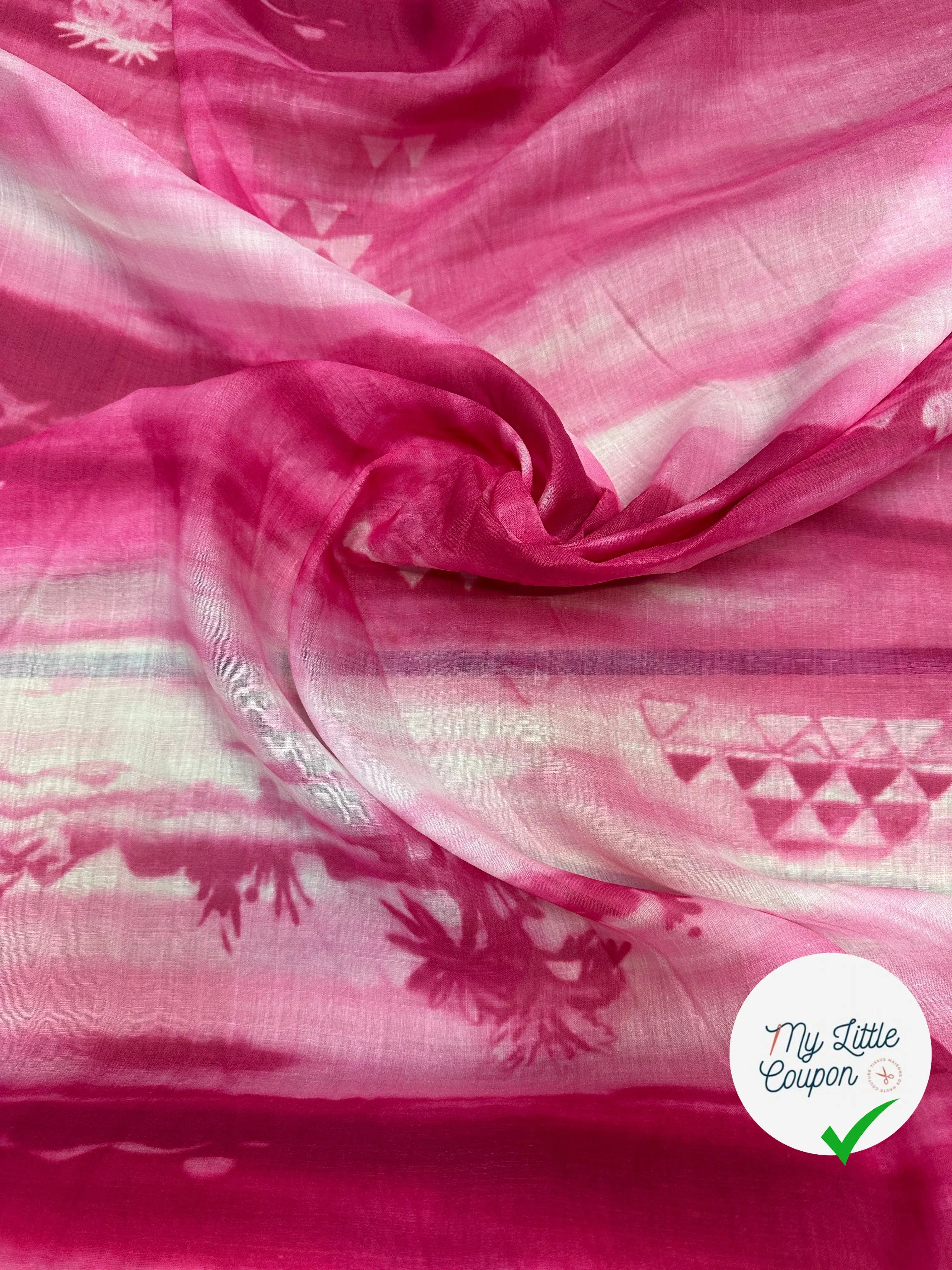 VOILE RAMIE GLIDA PARTY DECLASSÉ PALMIERS ROSÉS - My Little Coupon