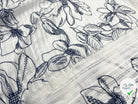 VOILE TISSÉ REBRODÉ FEUILLAGE INDIGO - My Little Coupon - tissu - coudre