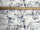 VOILE TISSÉ REBRODÉ FEUILLAGE INDIGO - My Little Coupon - tissu - coudre