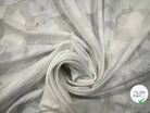 VOILE VISCOSE DEVOREE DE FLEURS BLANCHES MSO