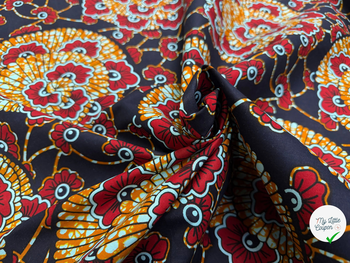 WAX COTON 82105 NOIR ROUGE 112 CM - My Little Coupon