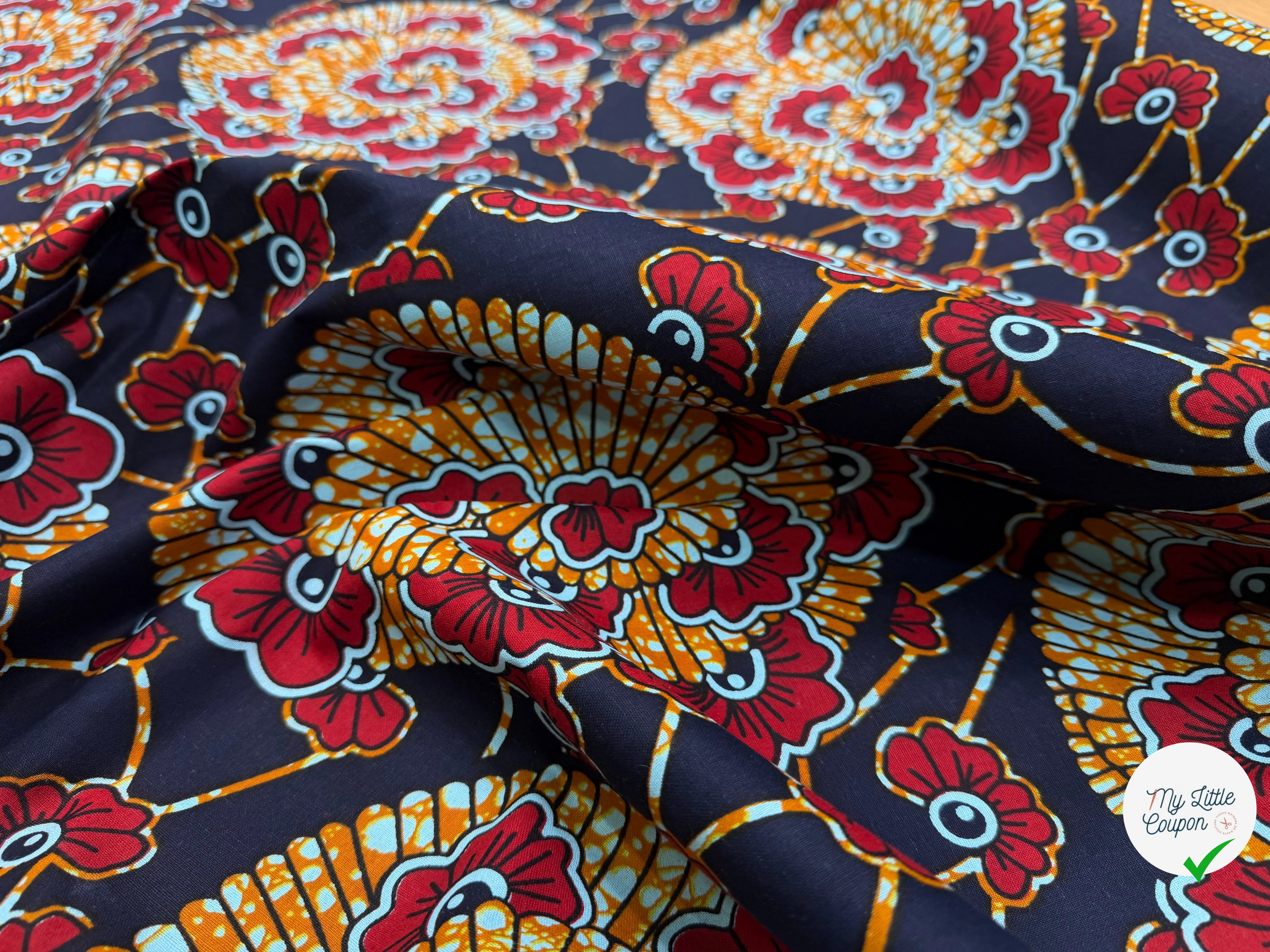 WAX COTON 82105 NOIR ROUGE 112 CM - My Little Coupon