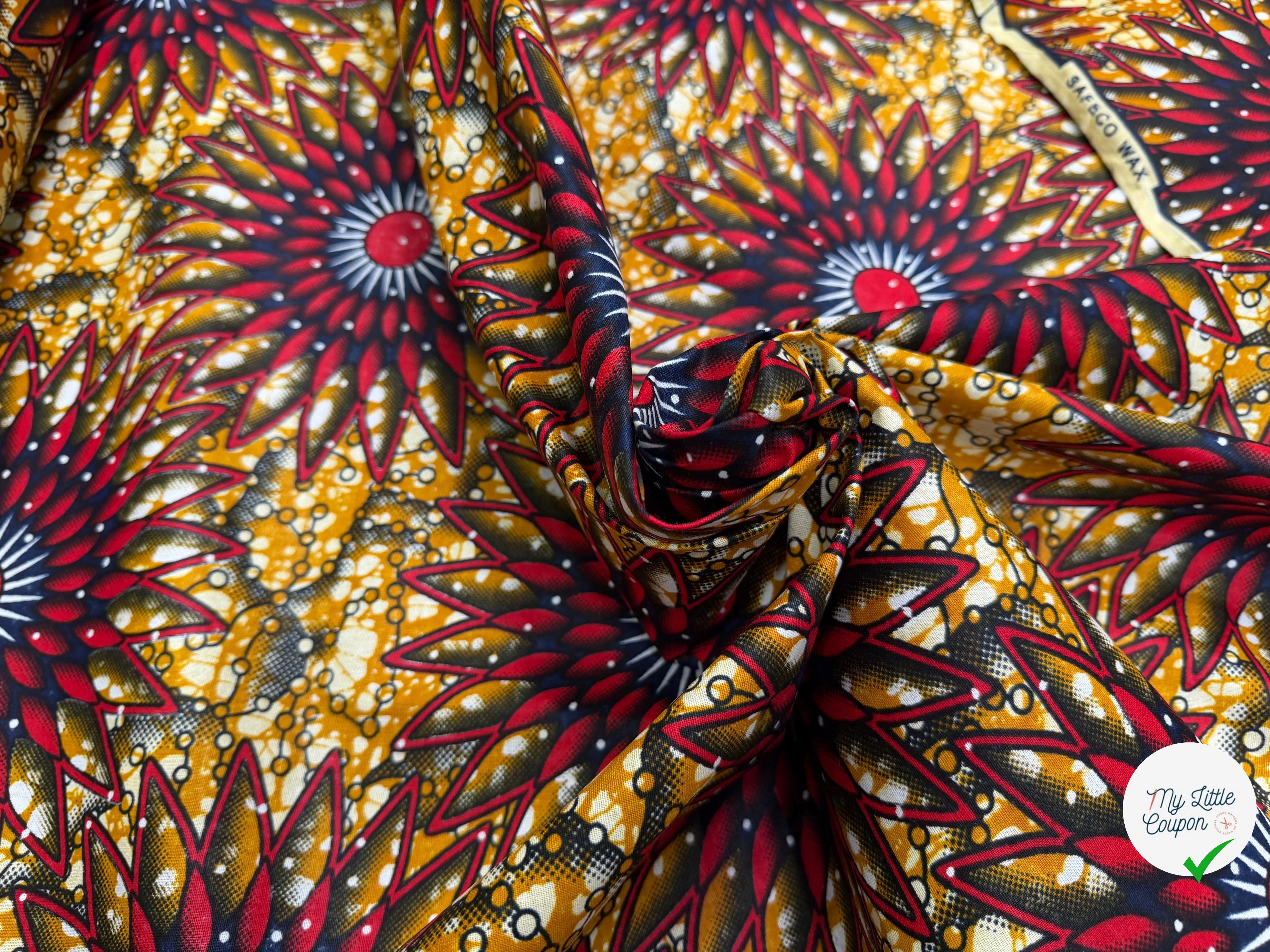 WAX COTON 82107 JAUNE ROUGE 112 CM - My Little Coupon