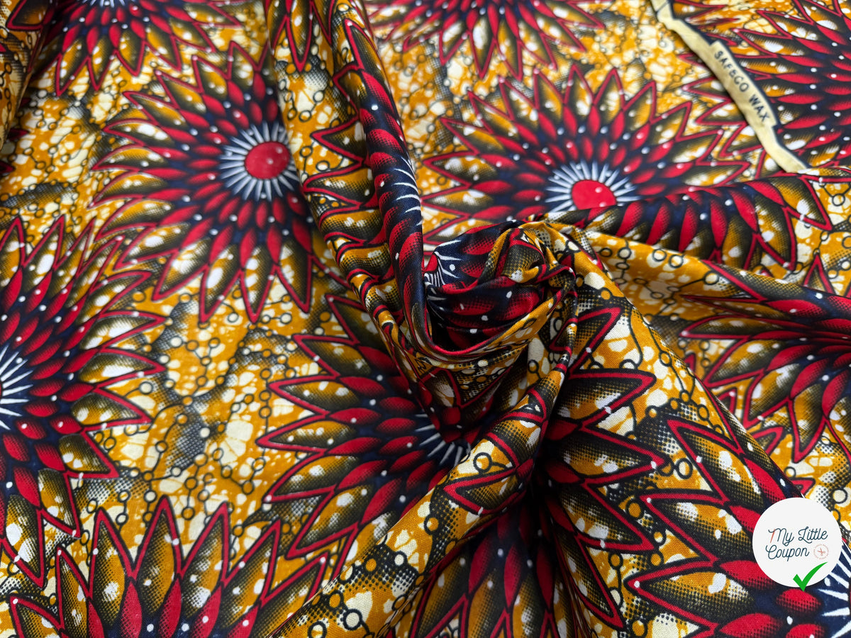WAX COTON 82107 JAUNE ROUGE 112 CM - My Little Coupon