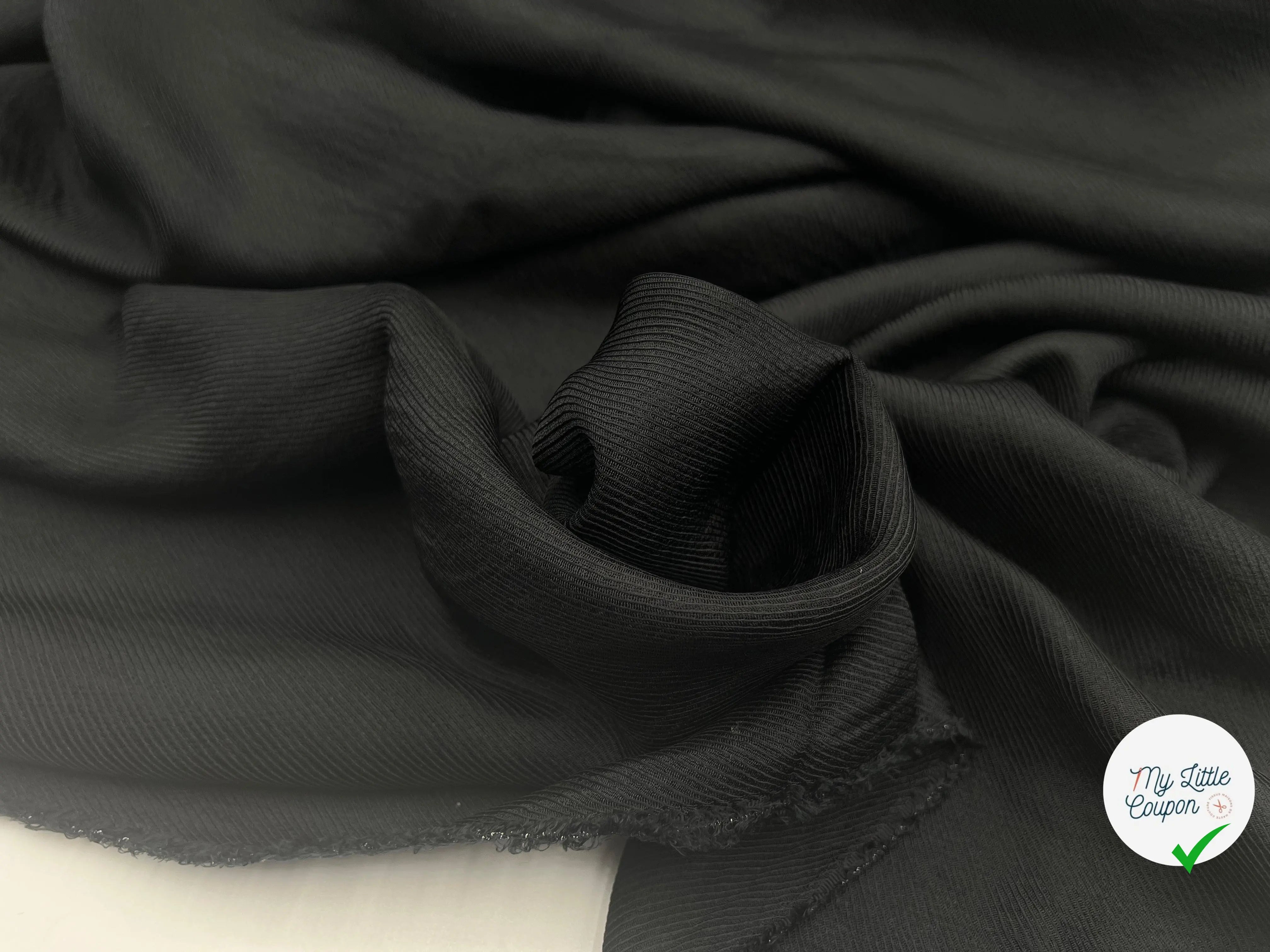 WHIPCORD CUPRO NOIR - coupon de tissu de 3 mètres - My Little Coupon - tissu - coudre