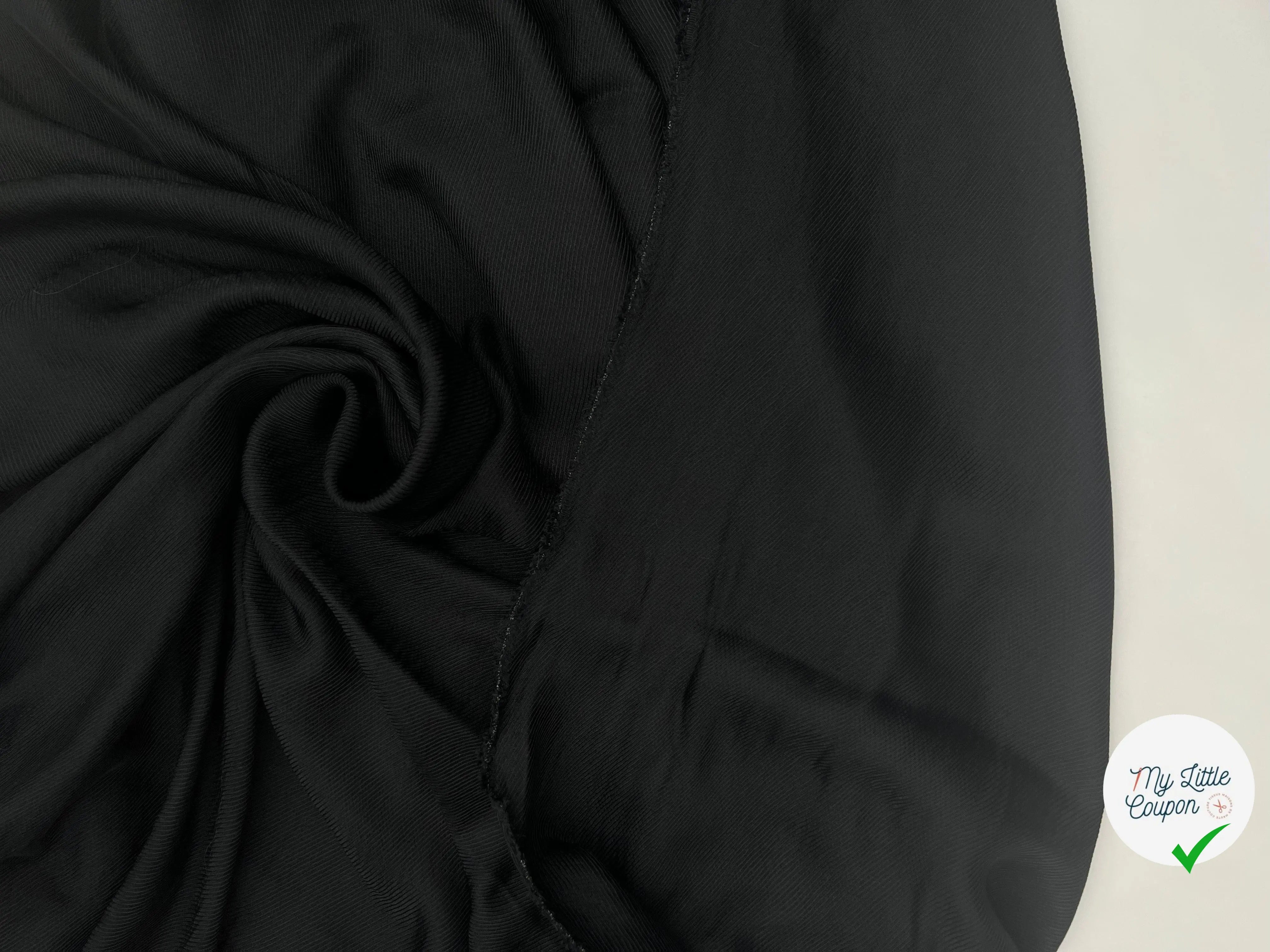 WHIPCORD CUPRO NOIR - coupon de tissu de 3 mètres - My Little Coupon - tissu - coudre