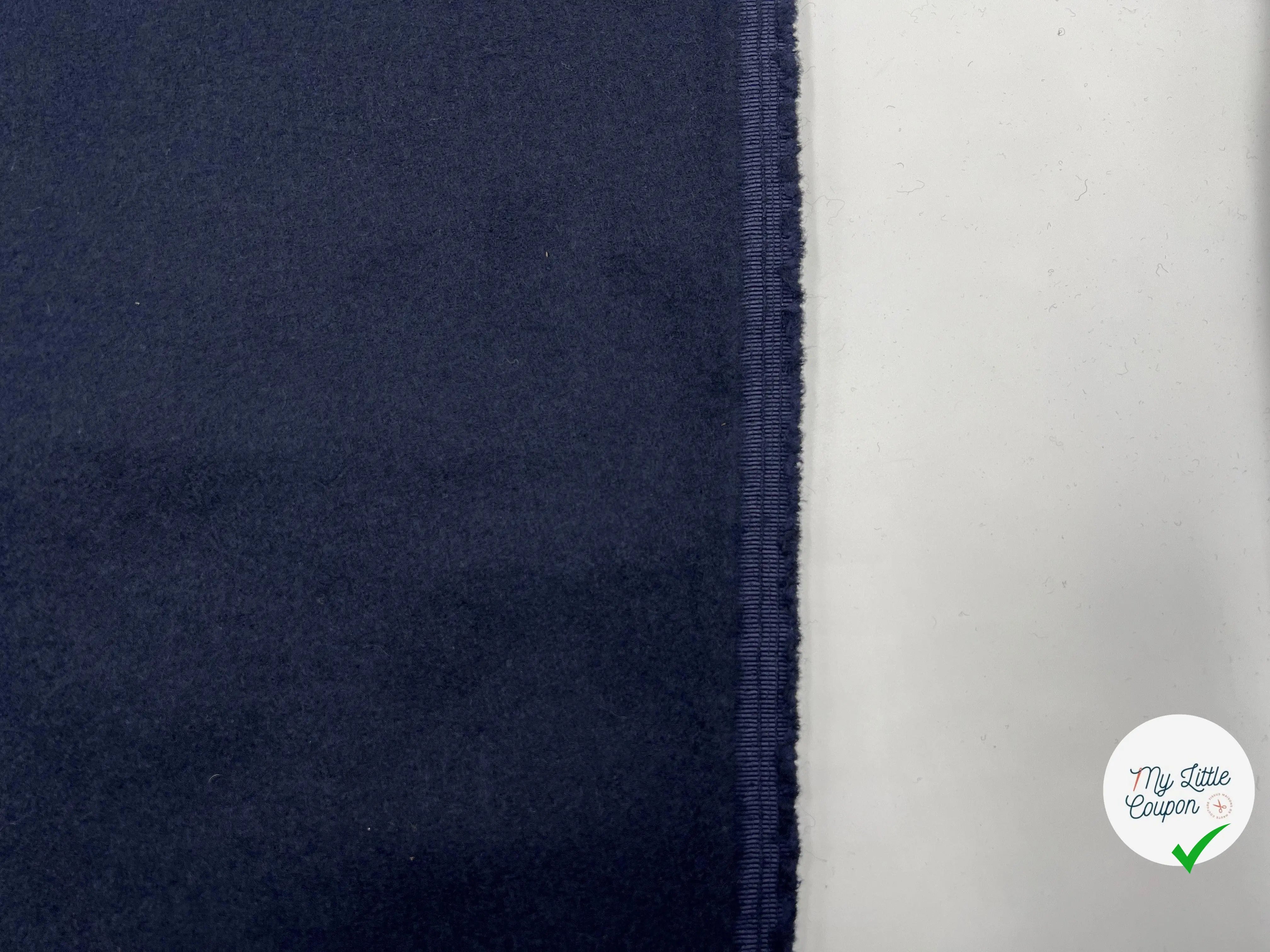 WHIPCORD PRESTIGE NAVY JAPON ENVERS GRATTÉ - My Little Coupon - tissu - coudre