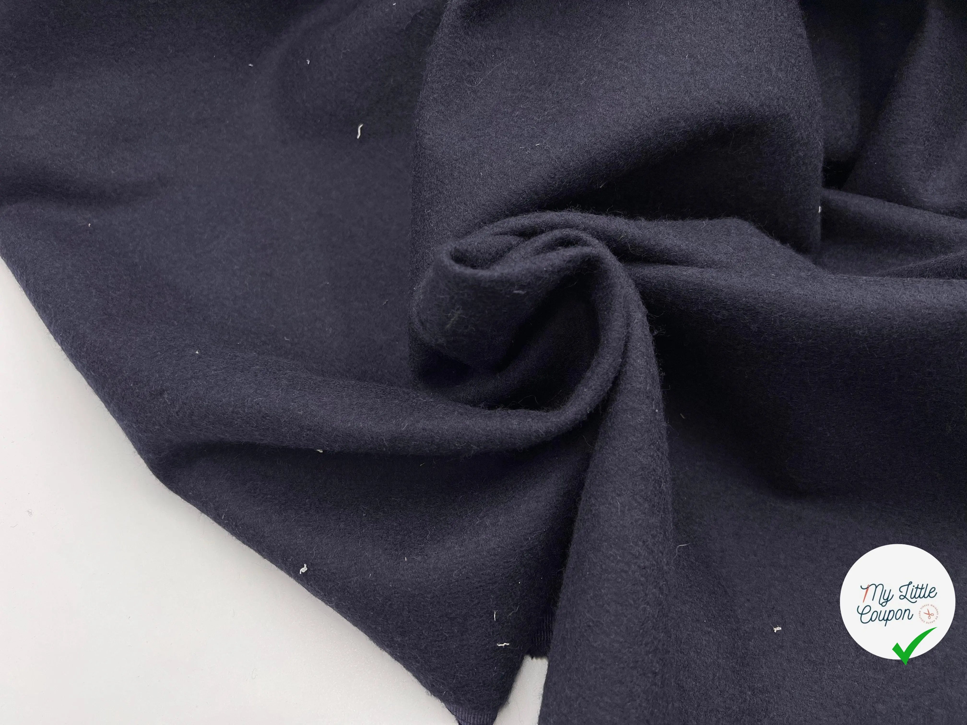 WHIPCORD PRESTIGE NAVY JAPON ENVERS GRATTÉ - My Little Coupon - tissu - coudre