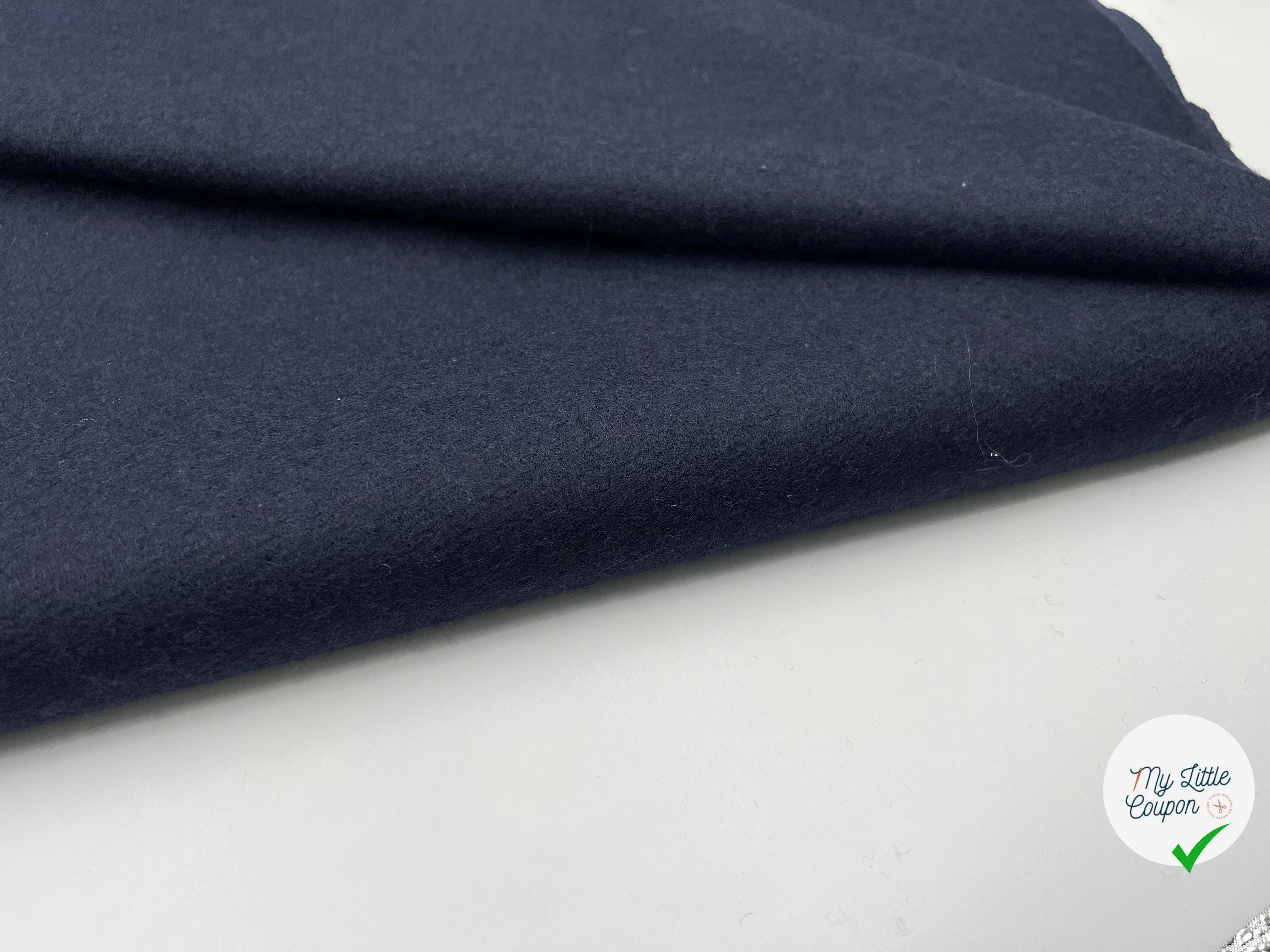 WHIPCORD PRESTIGE NAVY JAPON ENVERS GRATTÉ - My Little Coupon - tissu - coudre