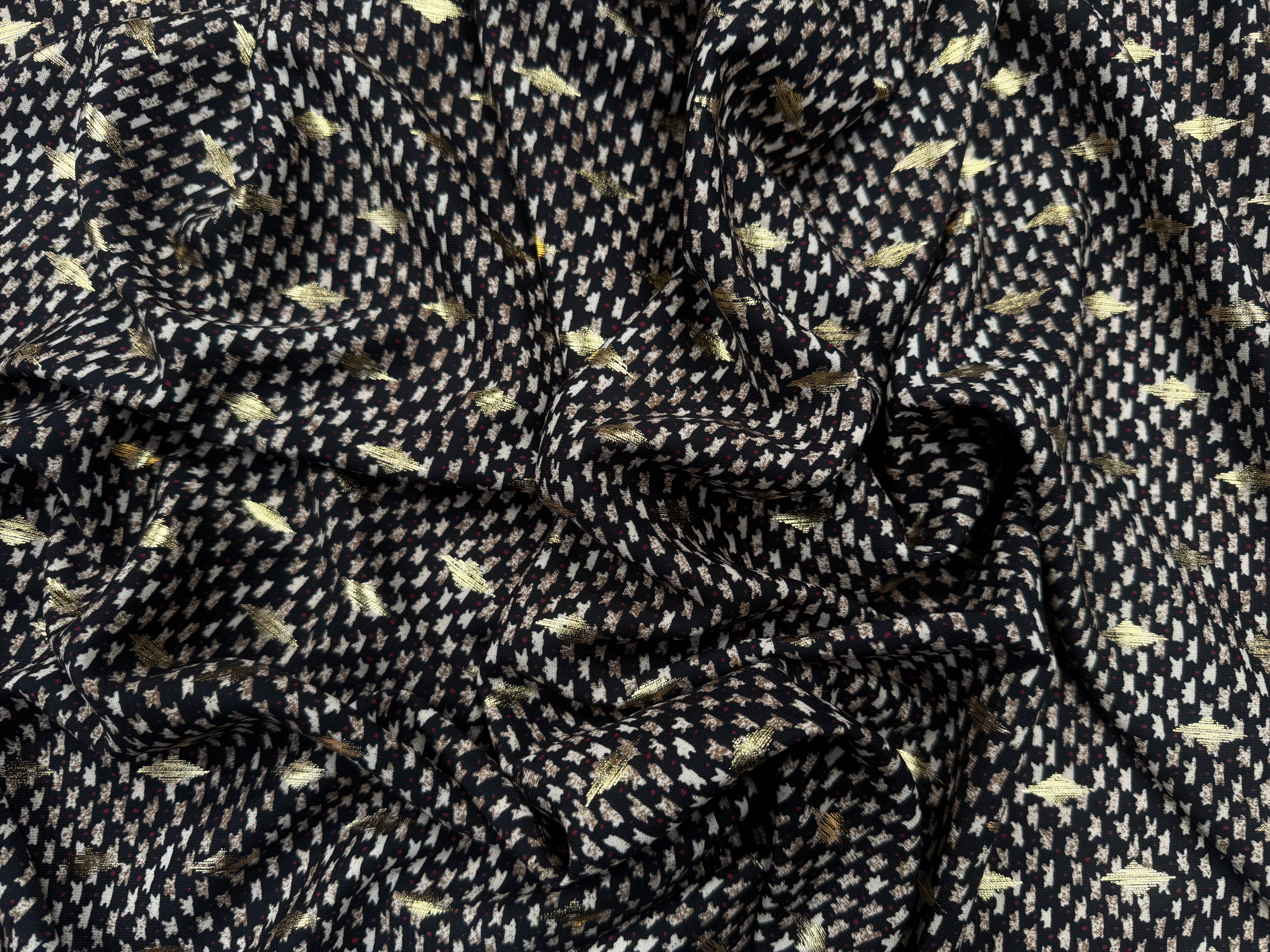 WOOLPEACH FOND NOIR MOTIFS MARRON AVEC DETAILS DORE - My Little Coupon