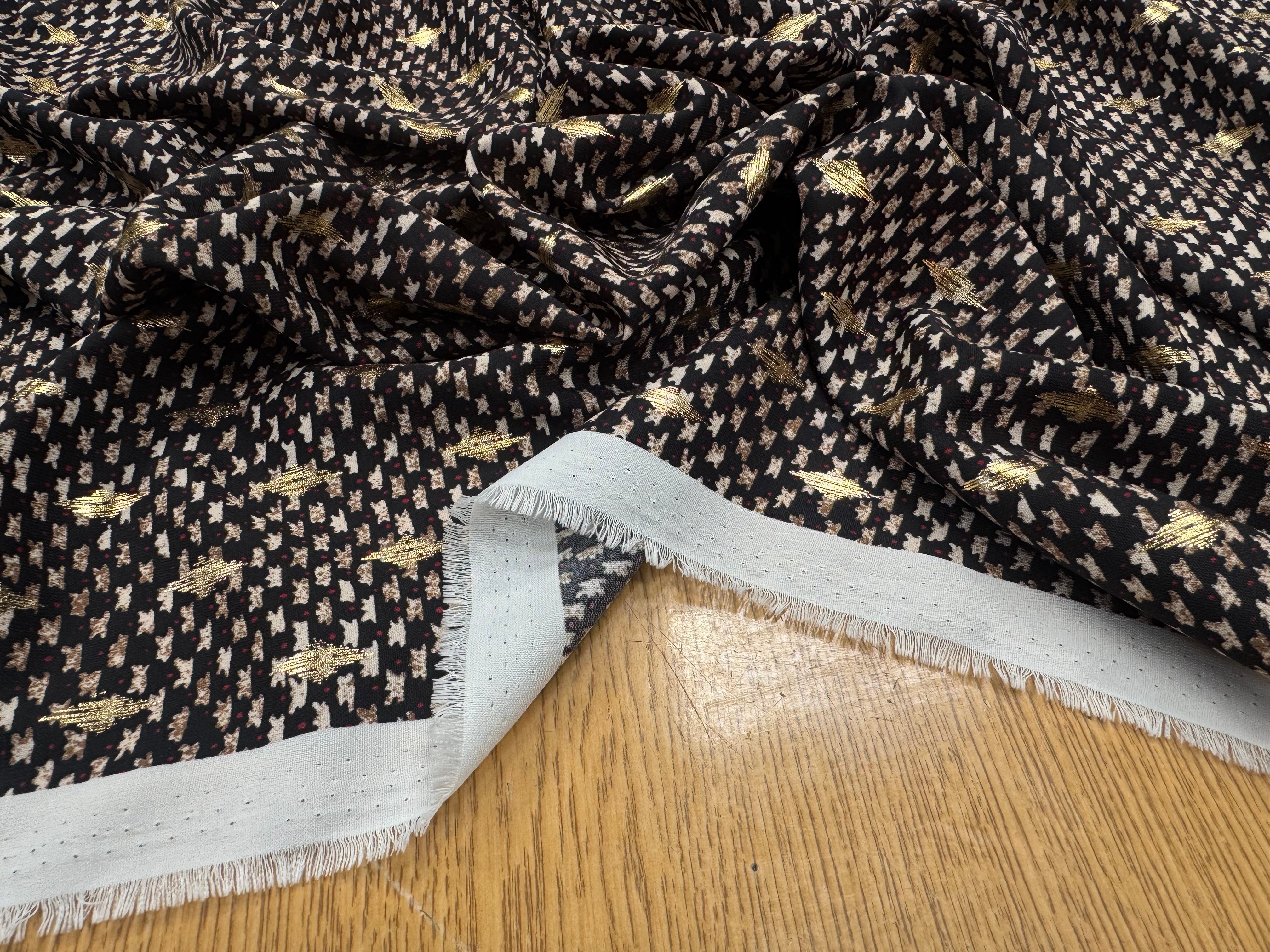 WOOLPEACH FOND NOIR MOTIFS MARRON AVEC DETAILS DORE - My Little Coupon