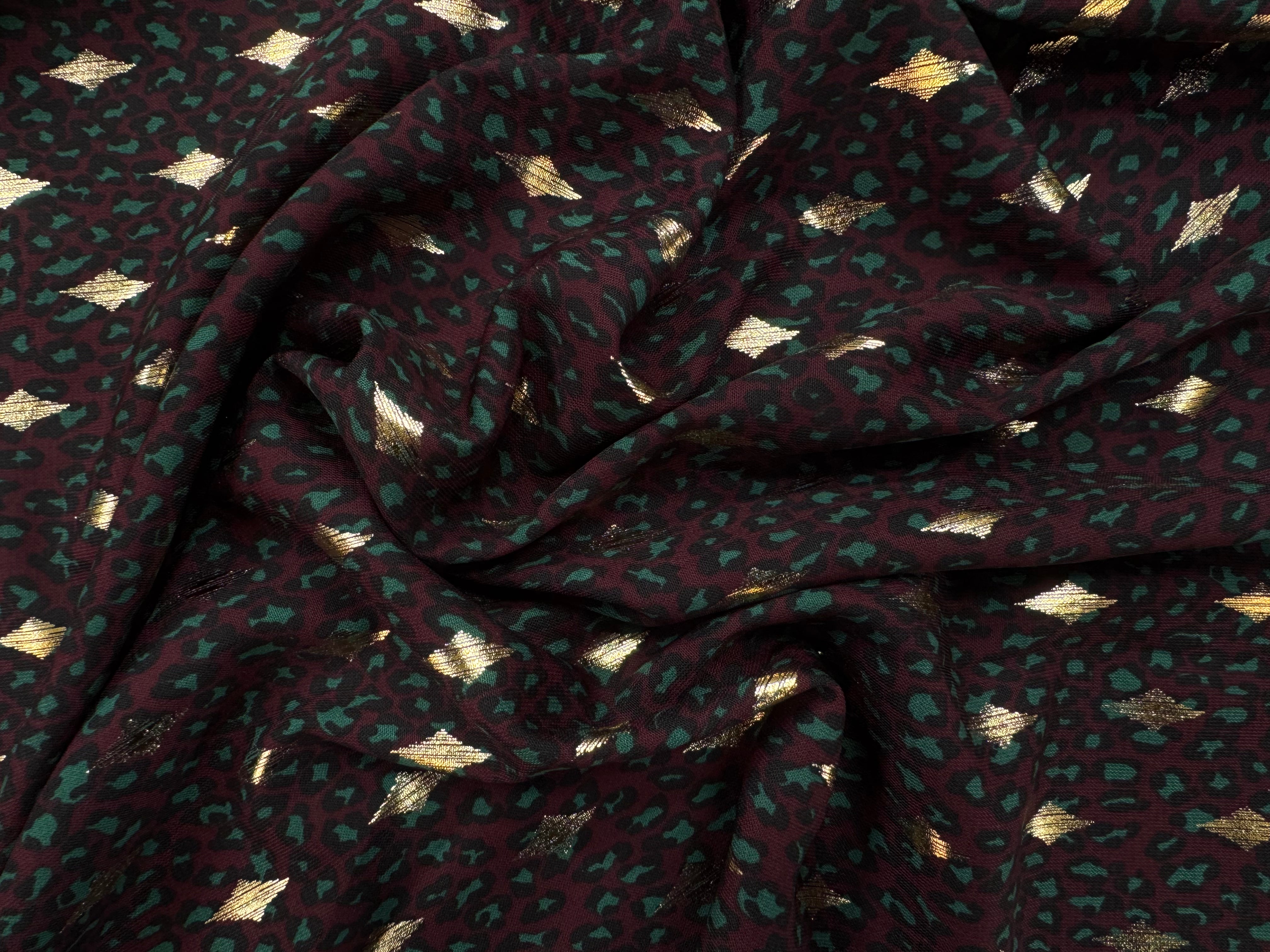 WOOLPEACH LEOPARD FOND BORDEAUX ET LEPOARD AVEC DETAILS DORÉS - My Little Coupon