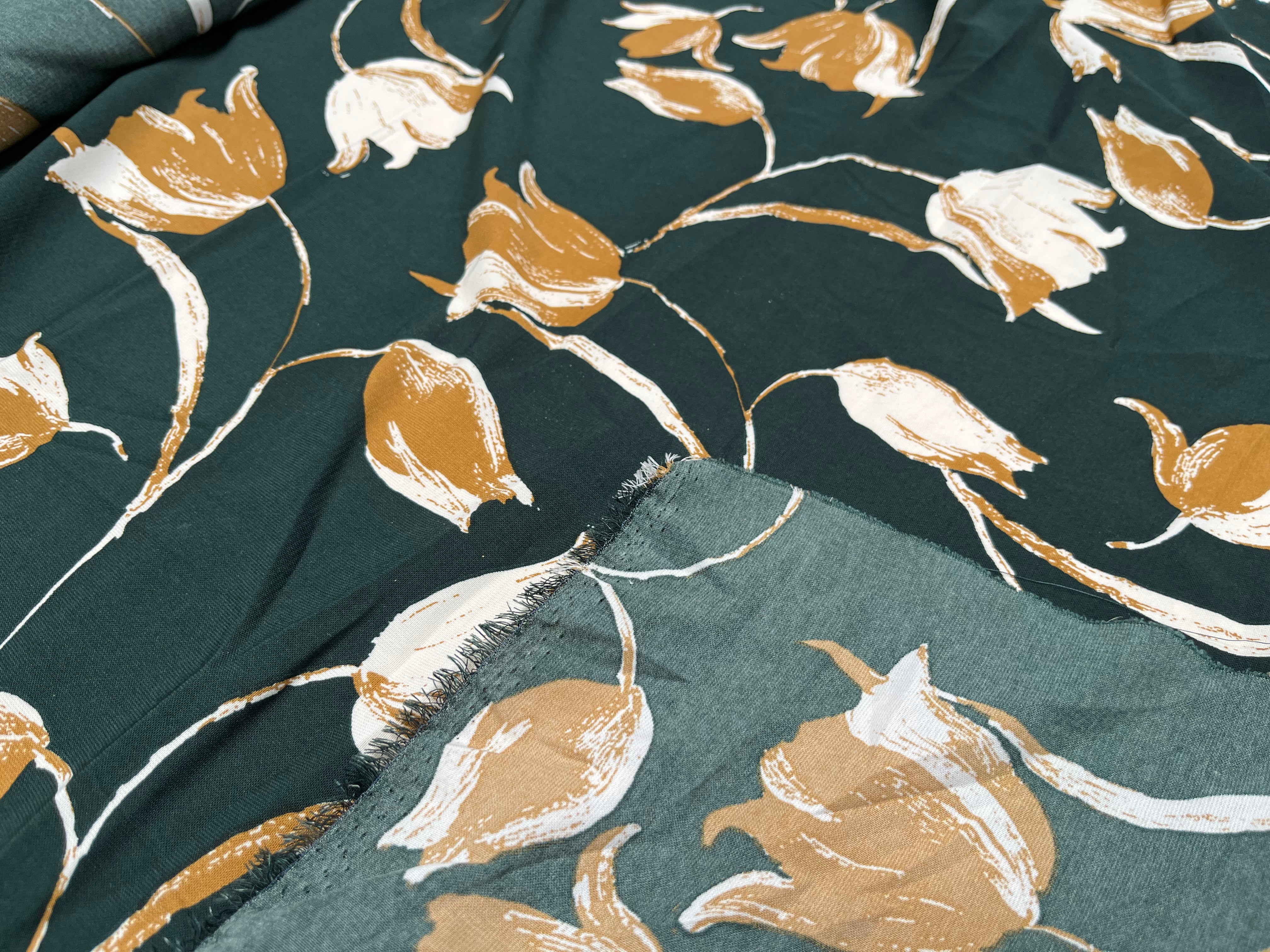 WOOLPEACH MOTIF GROSSE FLEUR FOND VERT FONCÉ - My Little Coupon