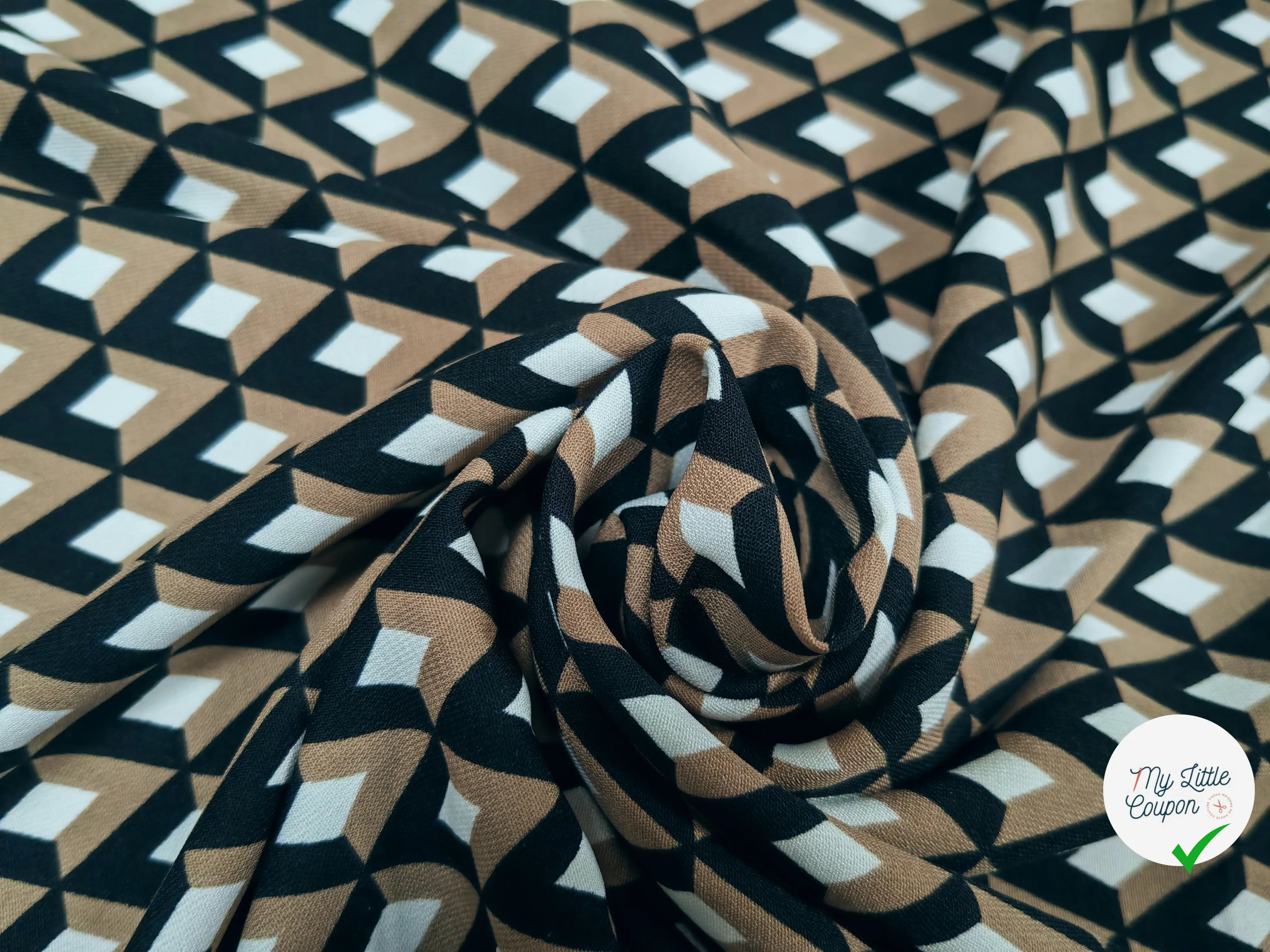 WOOLPEACH MOTIF LOSANGE NOIR & CHÂTAIGNE - My Little Coupon